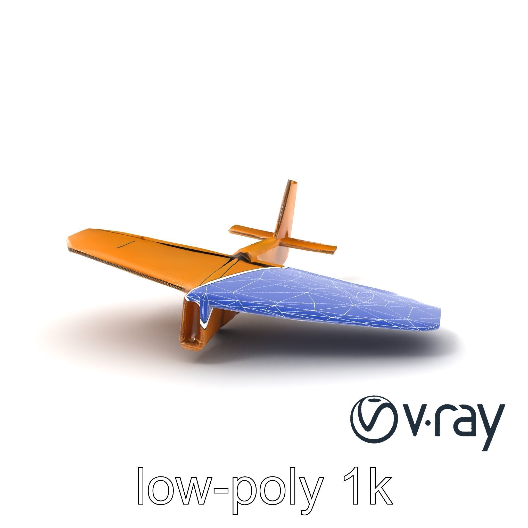 Cardboard Toy Plane Rustic Model Pack Low-poly 3D model_8