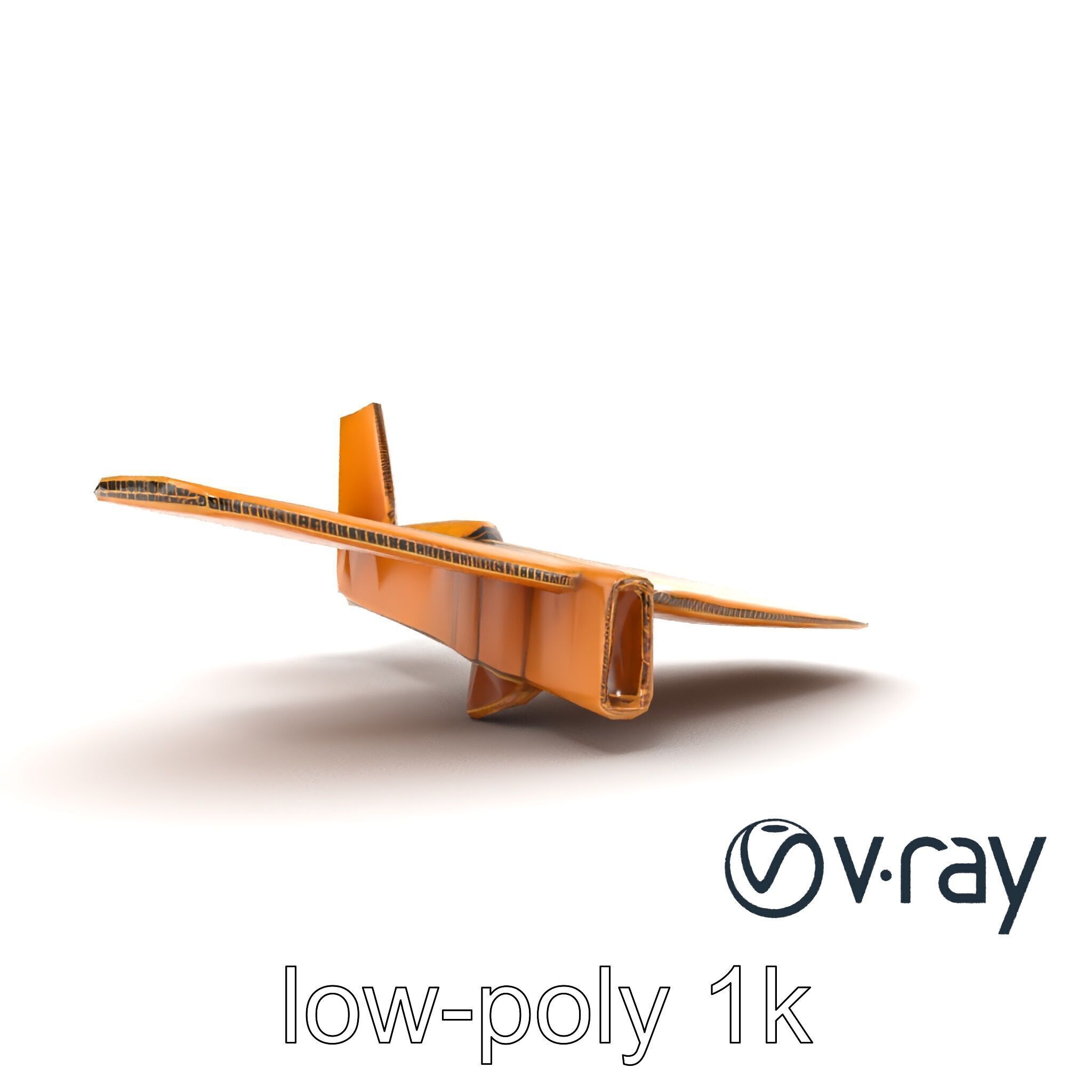 Cardboard Toy Plane Rustic Model Pack Low-poly 3D model_22