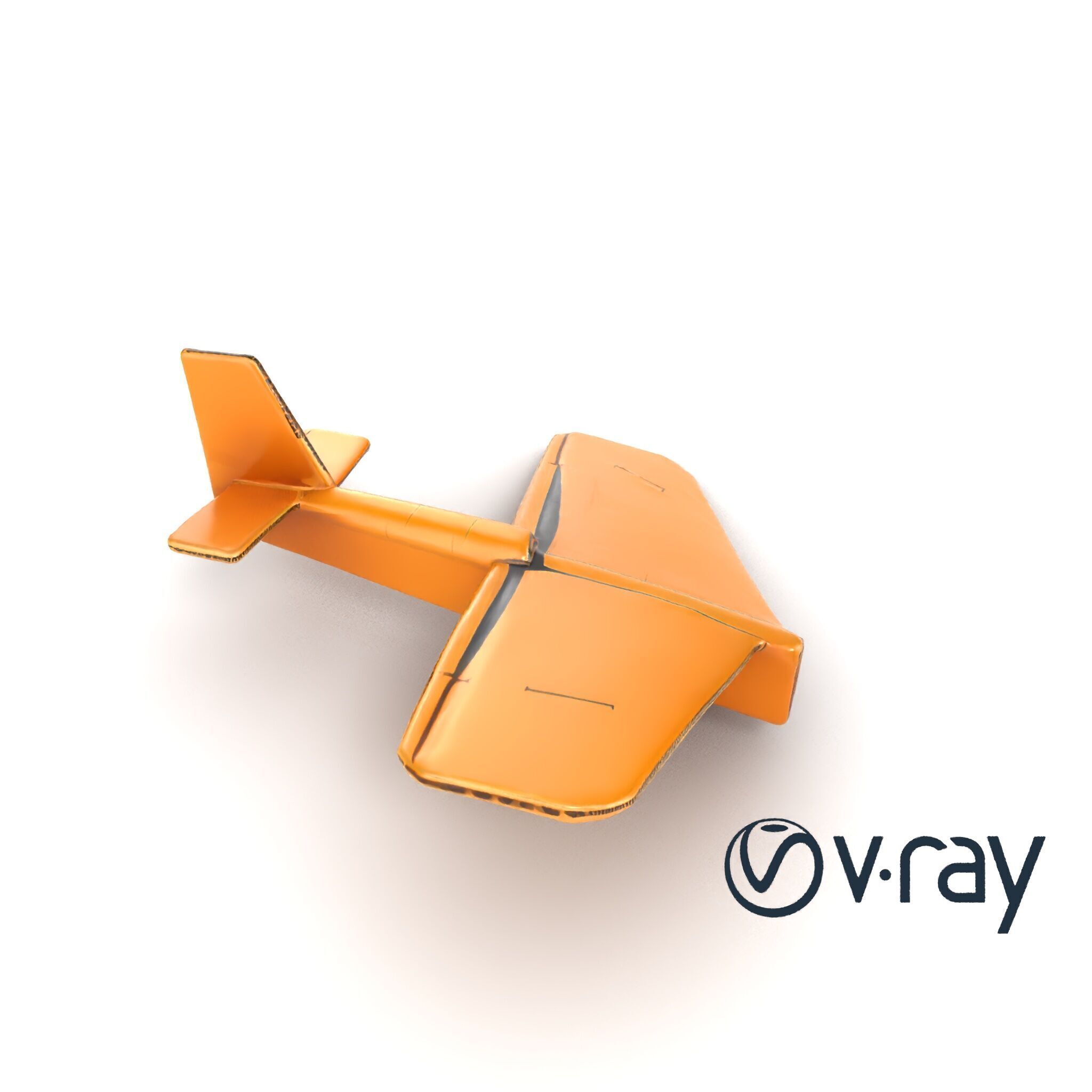 Cardboard Toy Plane Rustic Model Pack Low-poly 3D model_13