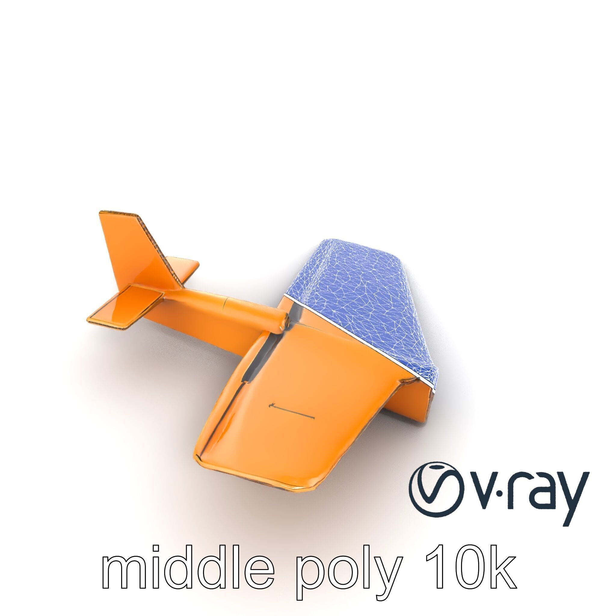 Cardboard Toy Plane Rustic Model Pack Low-poly 3D model_25
