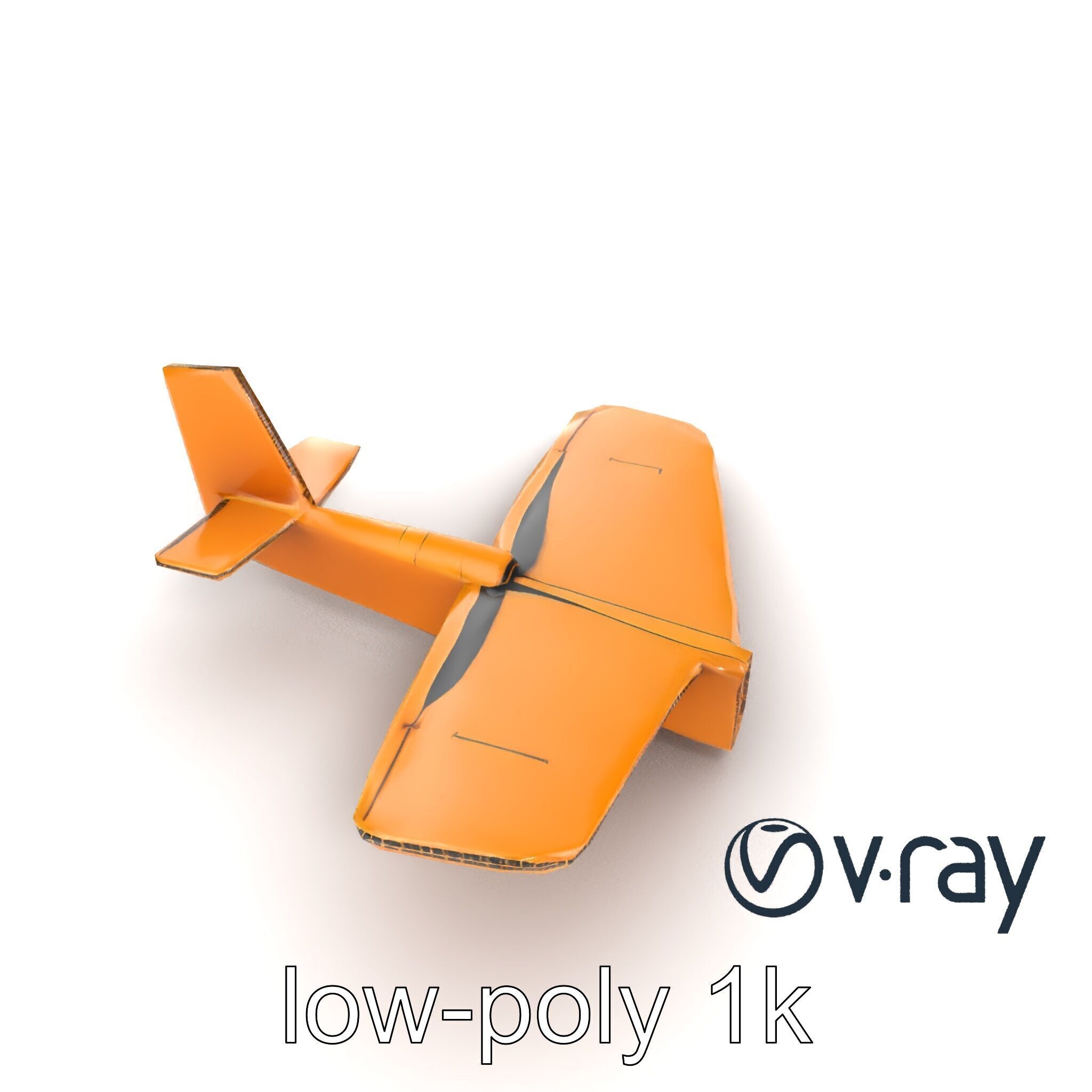 Cardboard Toy Plane Rustic Model Pack Low-poly 3D model_16