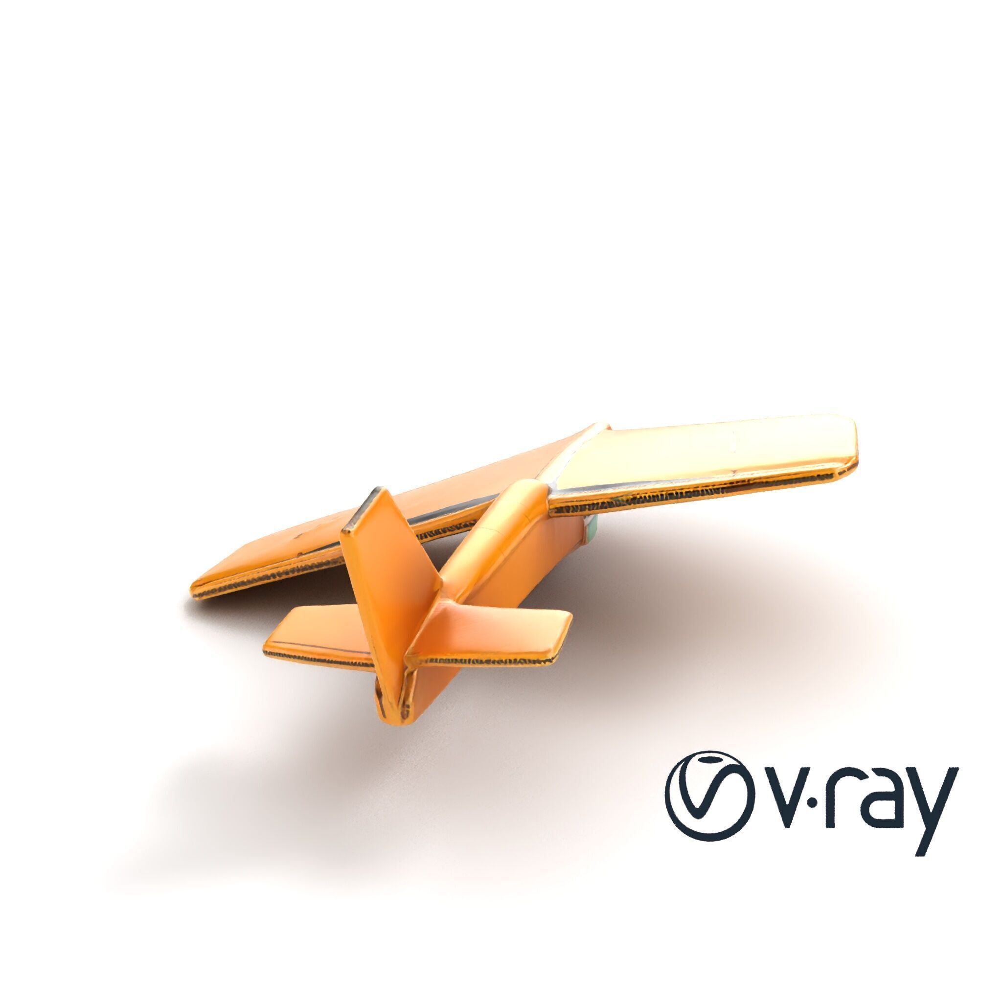 Cardboard Toy Plane Rustic Model Pack Low-poly 3D model_9