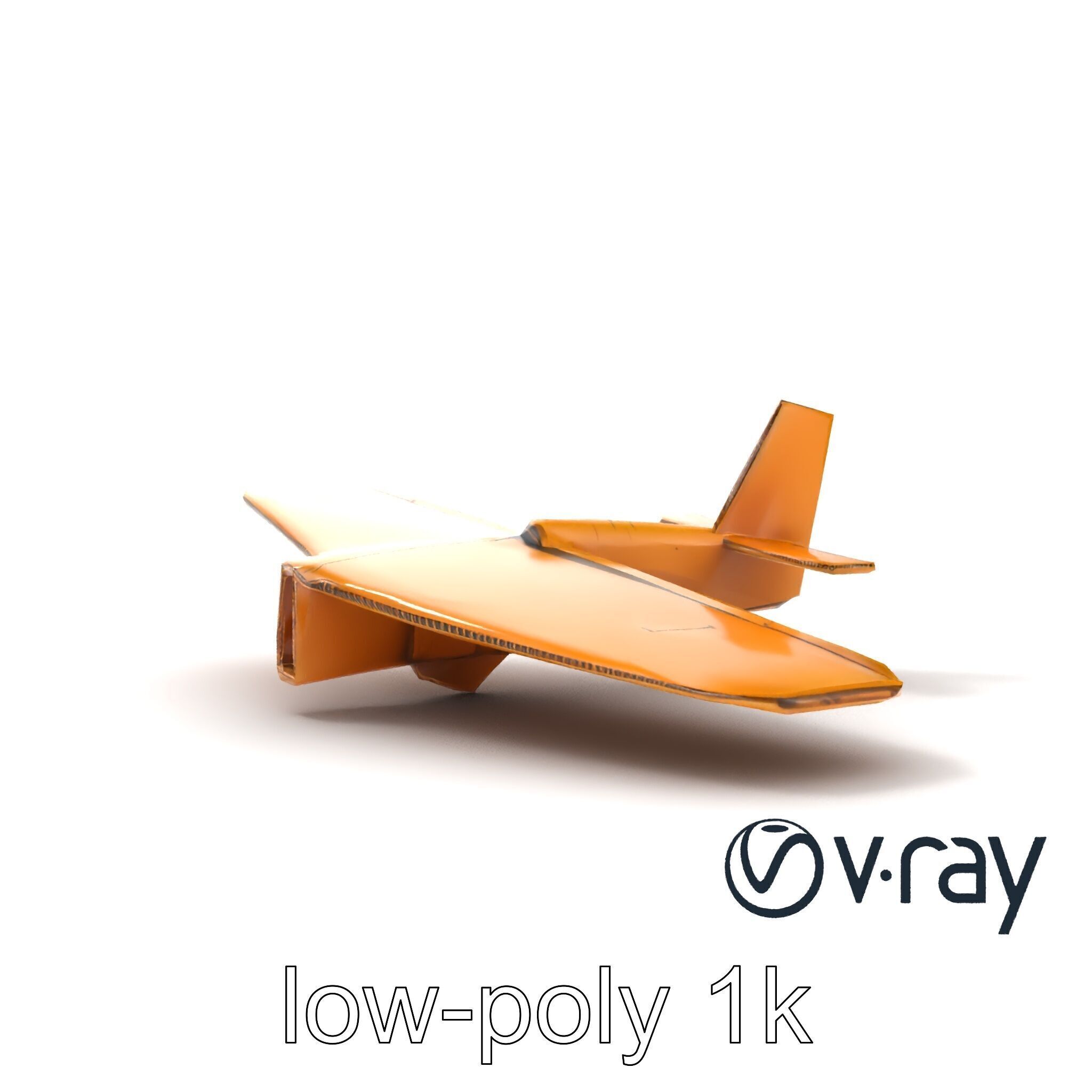 Cardboard Toy Plane Rustic Model Pack Low-poly 3D model_19
