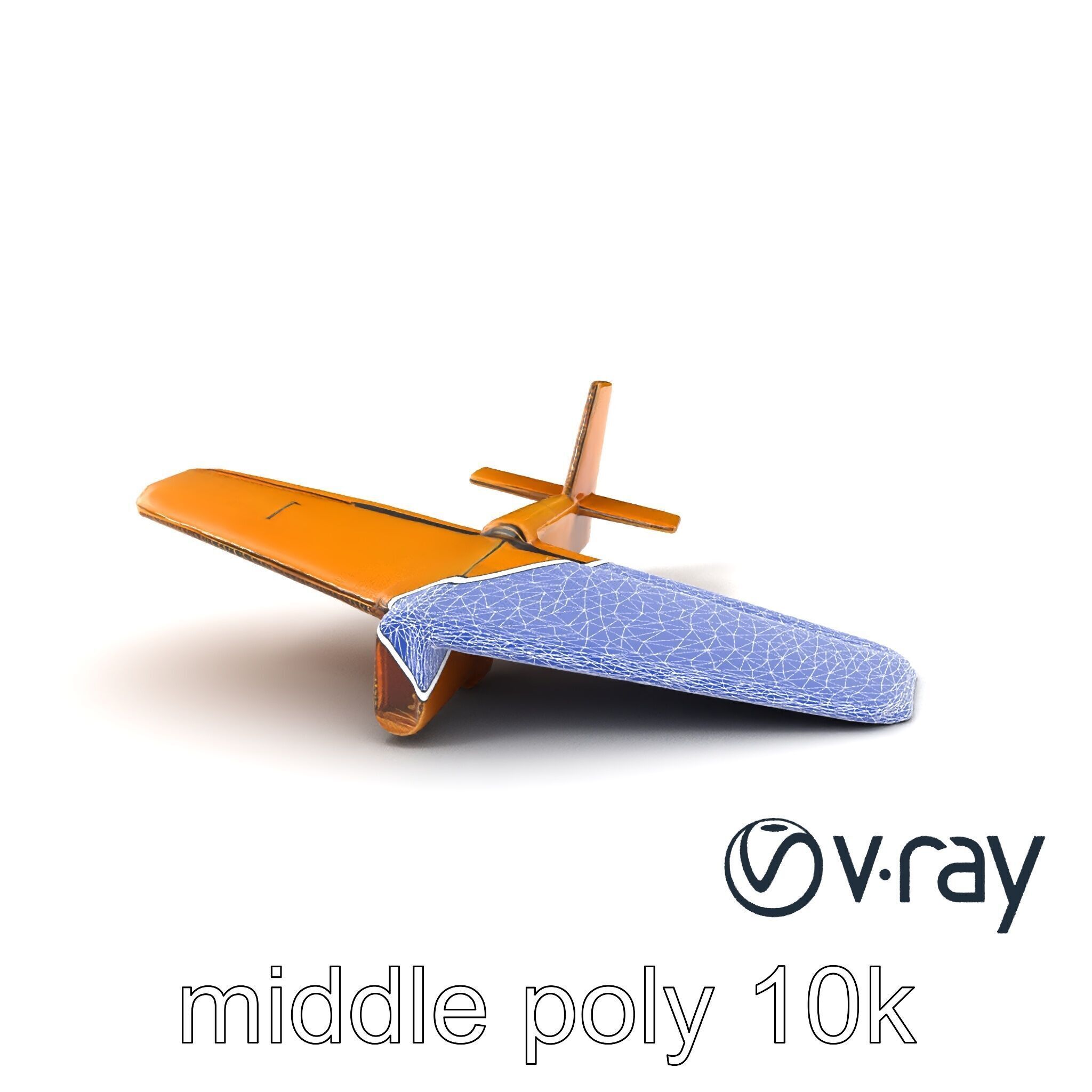 Cardboard Toy Plane Rustic Model Pack Low-poly 3D model_4