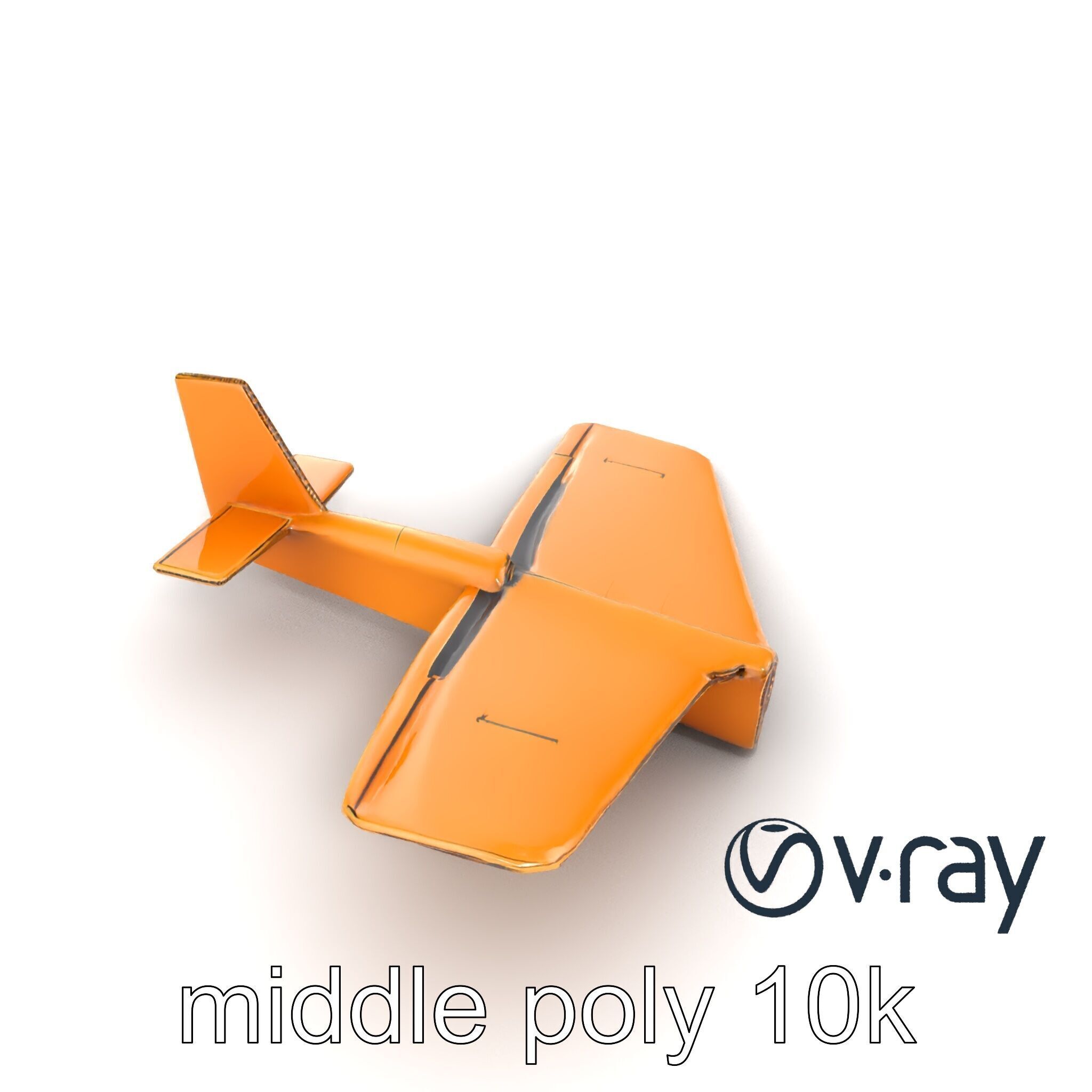 Cardboard Toy Plane Rustic Model Pack Low-poly 3D model_11
