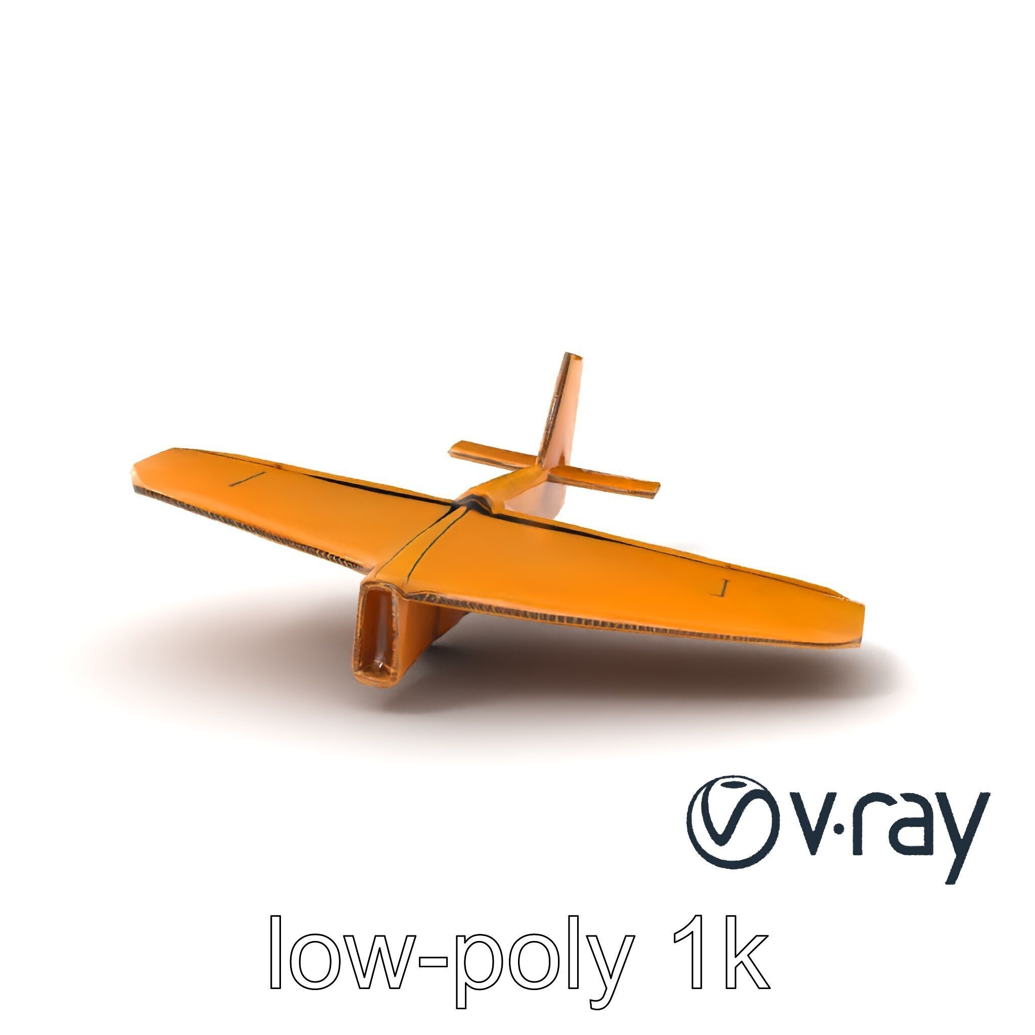 Cardboard Toy Plane Rustic Model Pack Low-poly 3D model_2