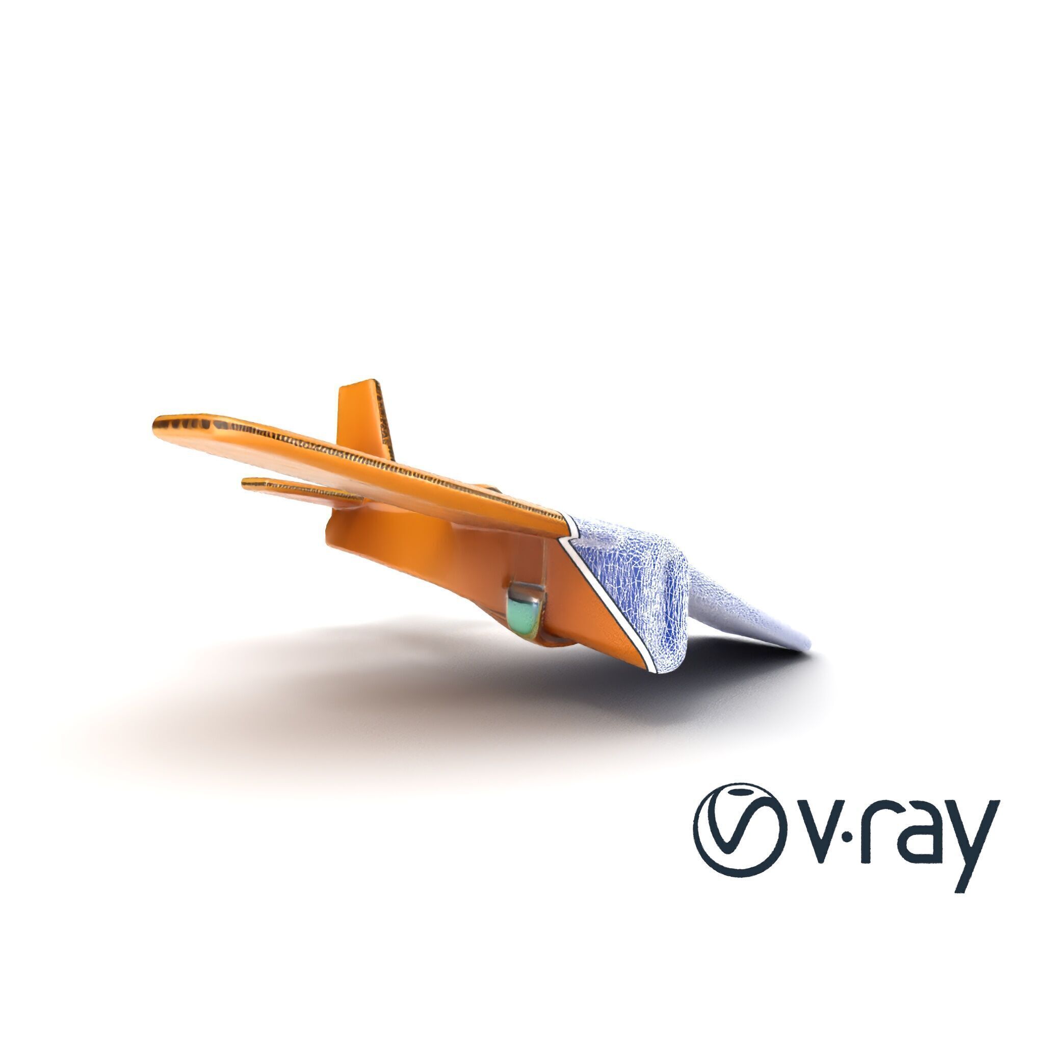 Cardboard Toy Plane Rustic Model Pack Low-poly 3D model_30