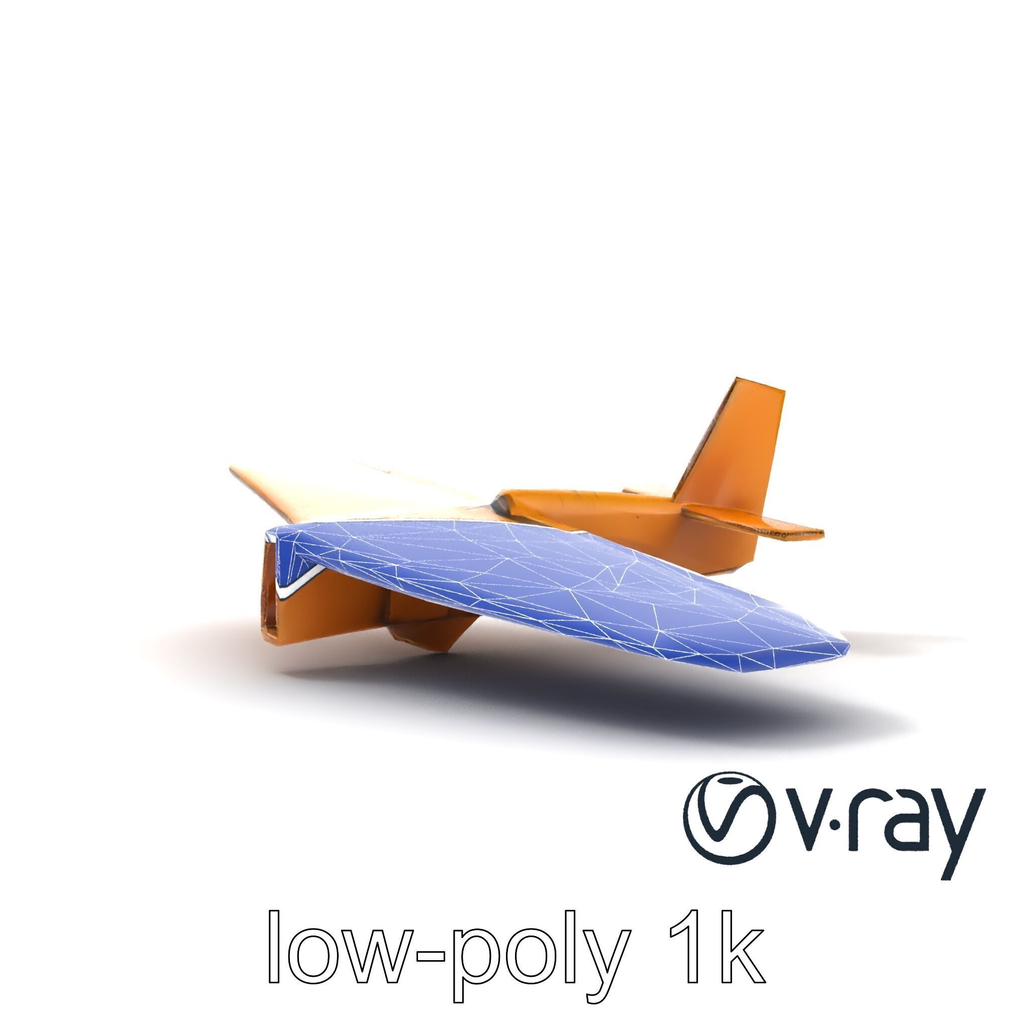 Cardboard Toy Plane Rustic Model Pack Low-poly 3D model_29