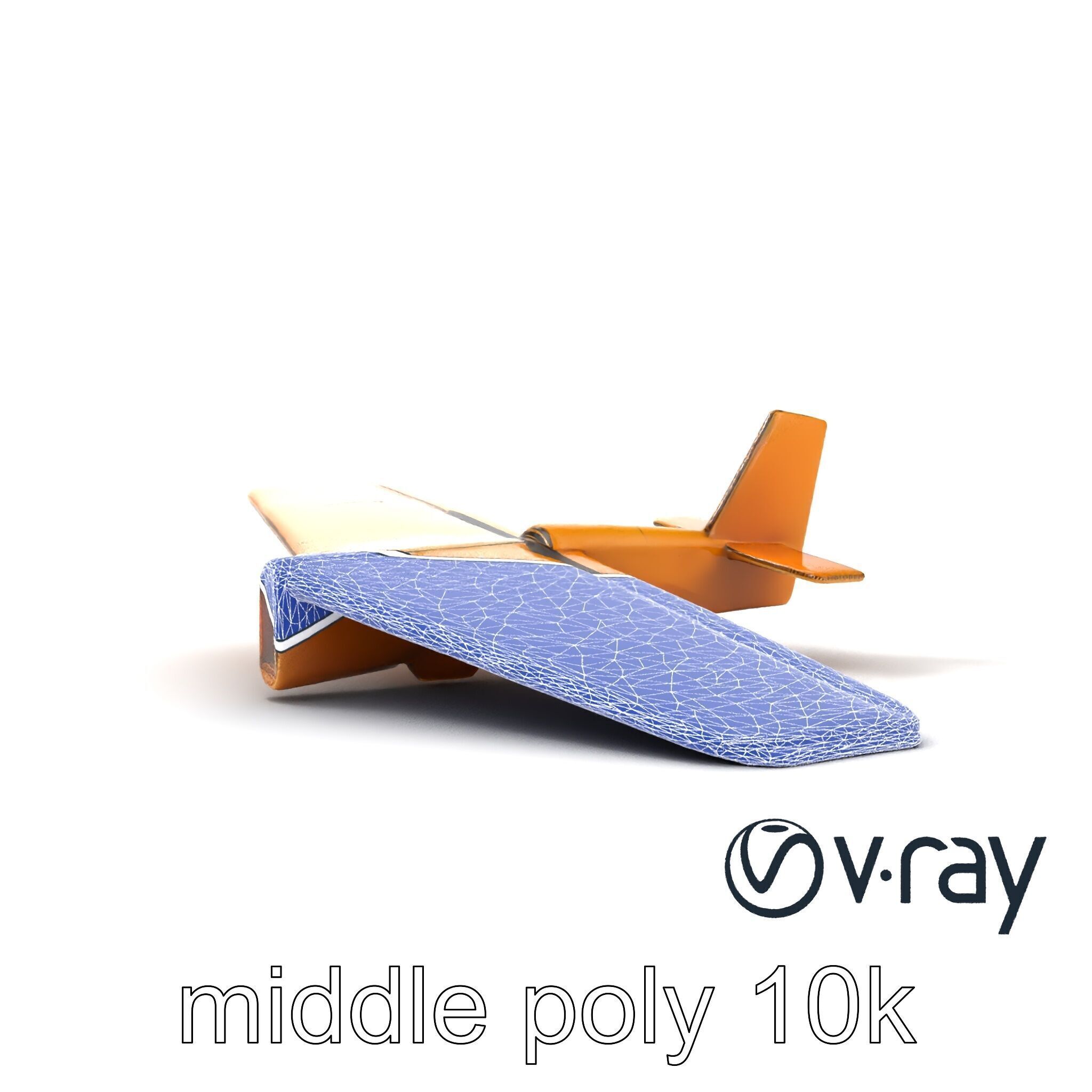 Cardboard Toy Plane Rustic Model Pack Low-poly 3D model_23