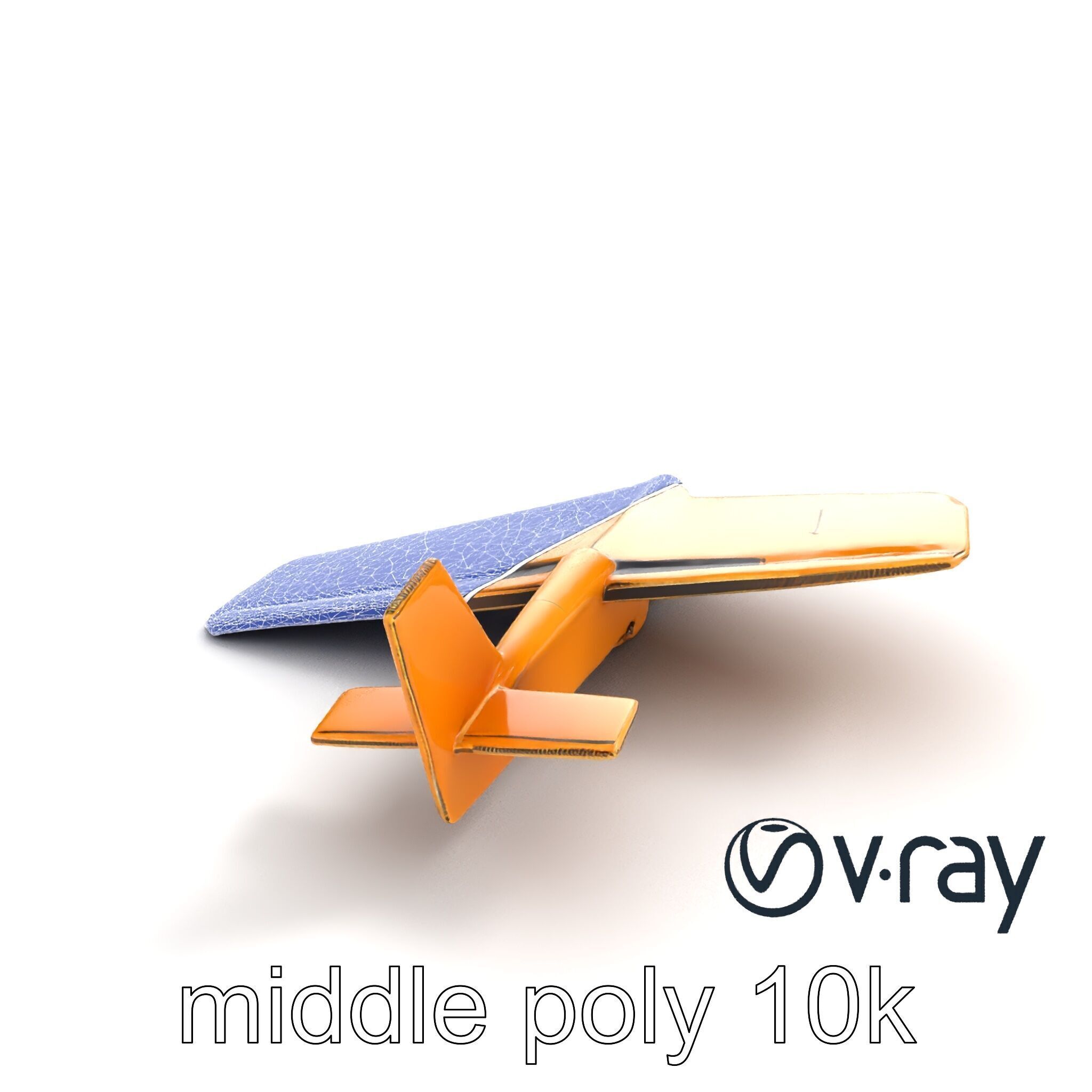 Cardboard Toy Plane Rustic Model Pack Low-poly 3D model_10