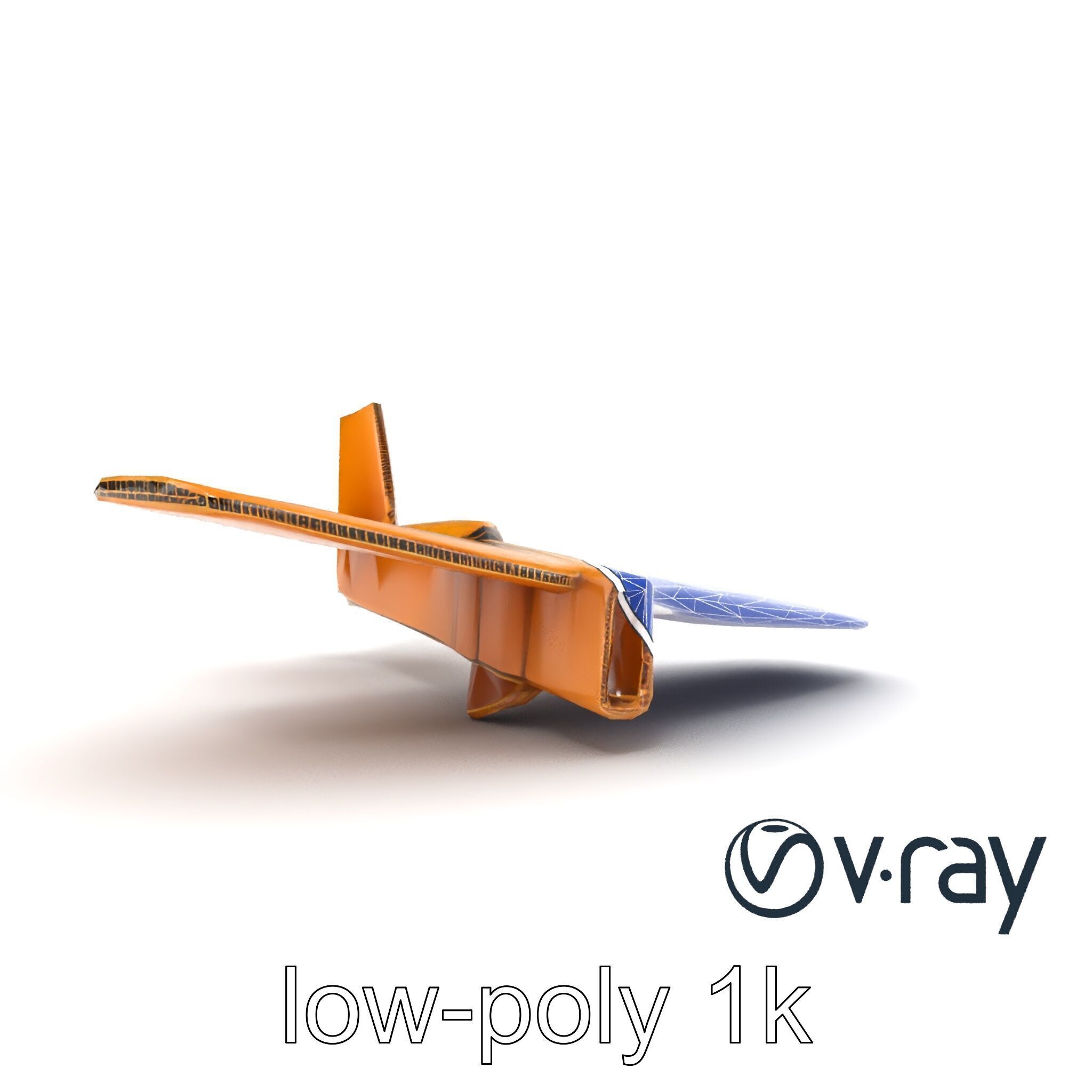 Cardboard Toy Plane Rustic Model Pack Low-poly 3D model_20