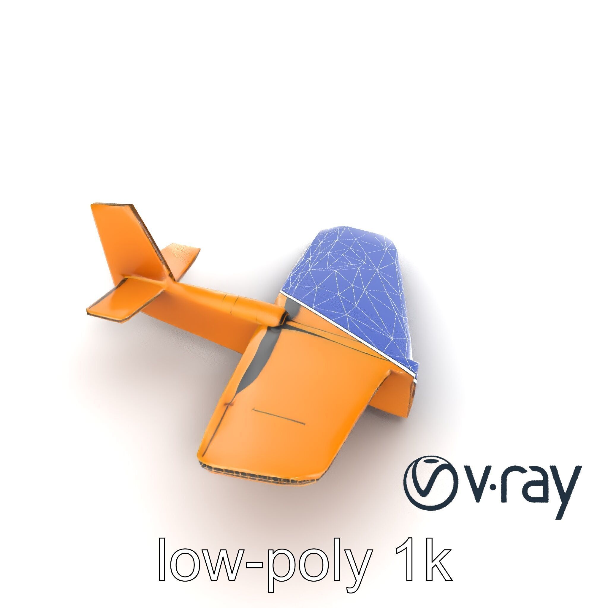 Cardboard Toy Plane Rustic Model Pack Low-poly 3D model_27