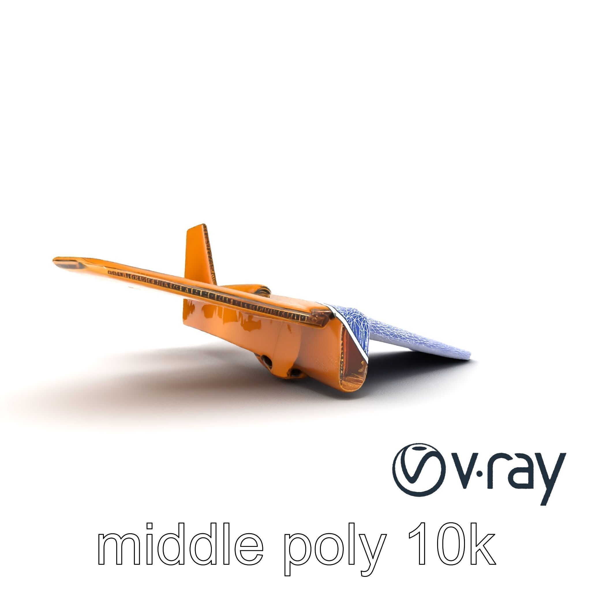 Cardboard Toy Plane Rustic Model Pack Low-poly 3D model_21