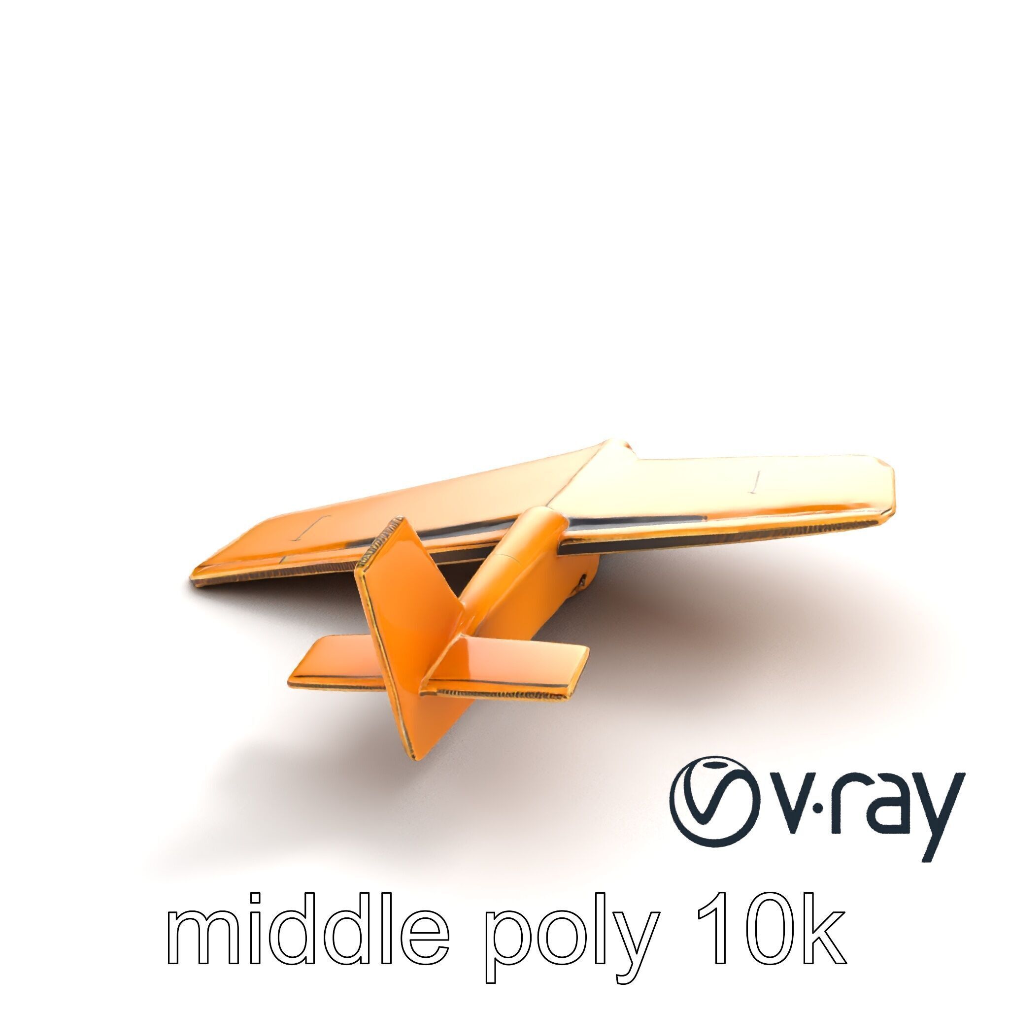 Cardboard Toy Plane Rustic Model Pack Low-poly 3D model_7