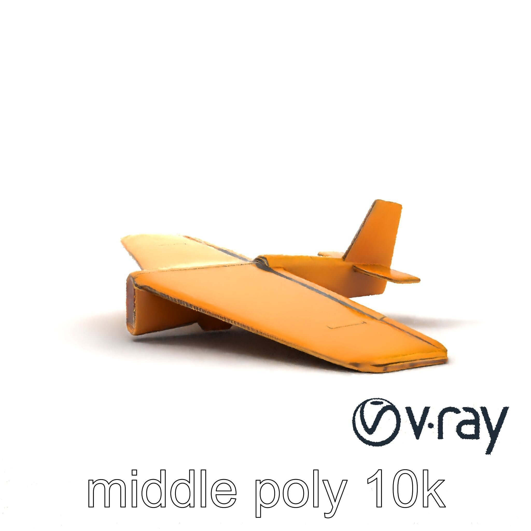Cardboard Toy Plane Rustic Model Pack Low-poly 3D model_18