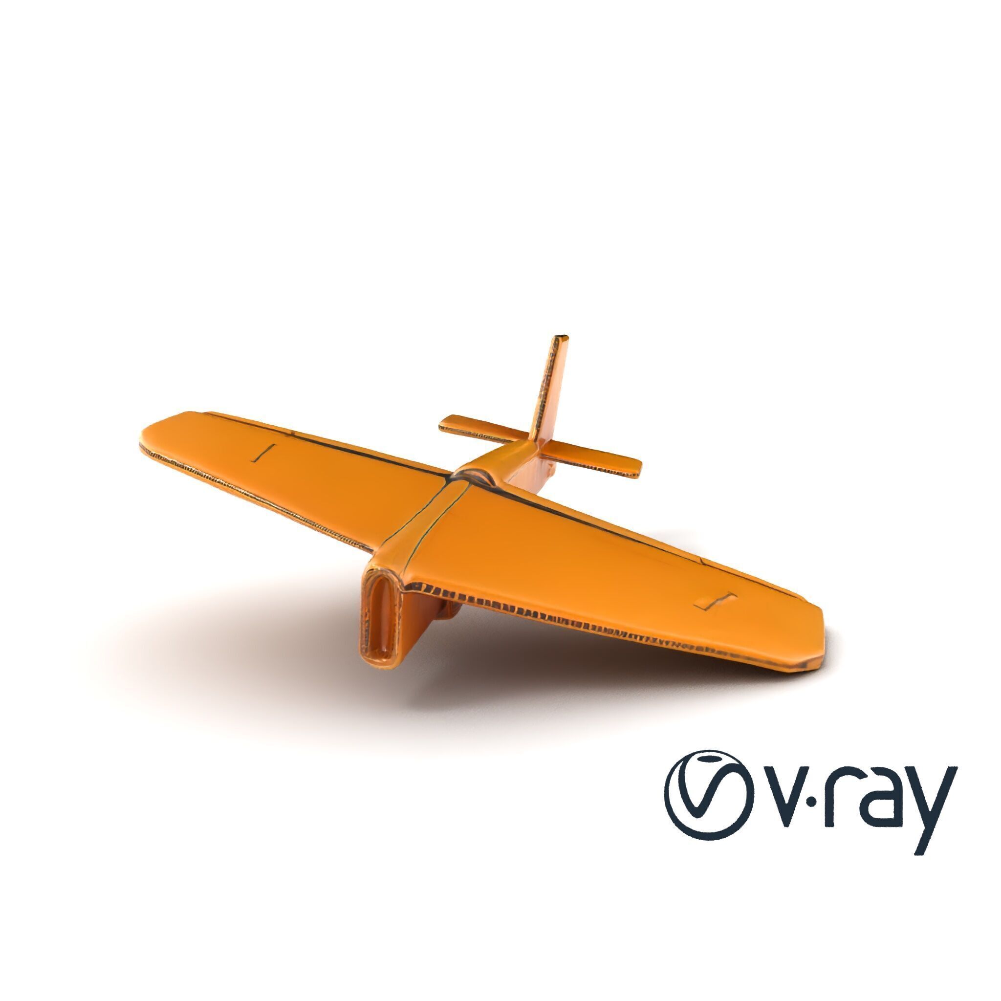 Cardboard Toy Plane Rustic Model Pack Low-poly 3D model_6