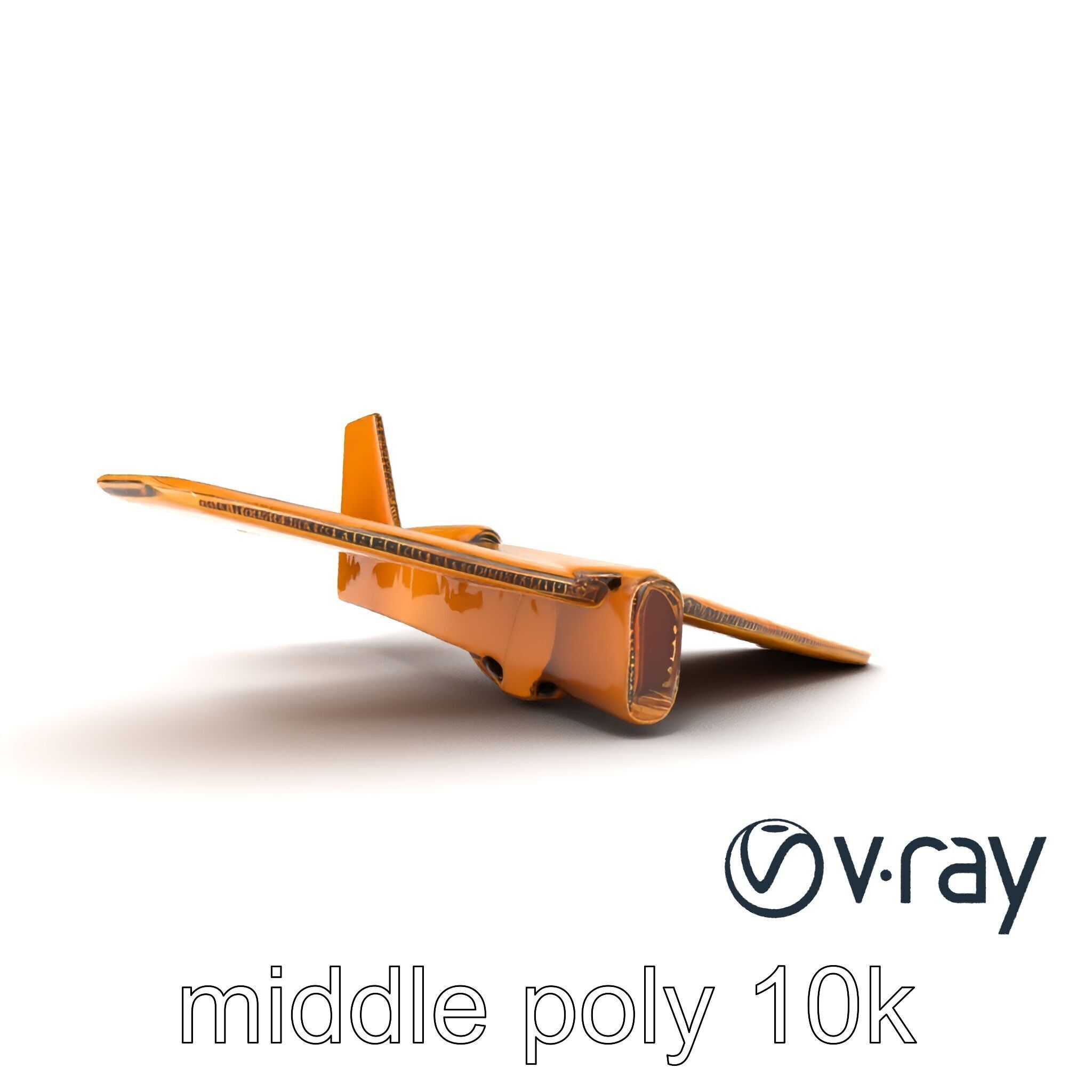 Cardboard Toy Plane Rustic Model Pack Low-poly 3D model_15