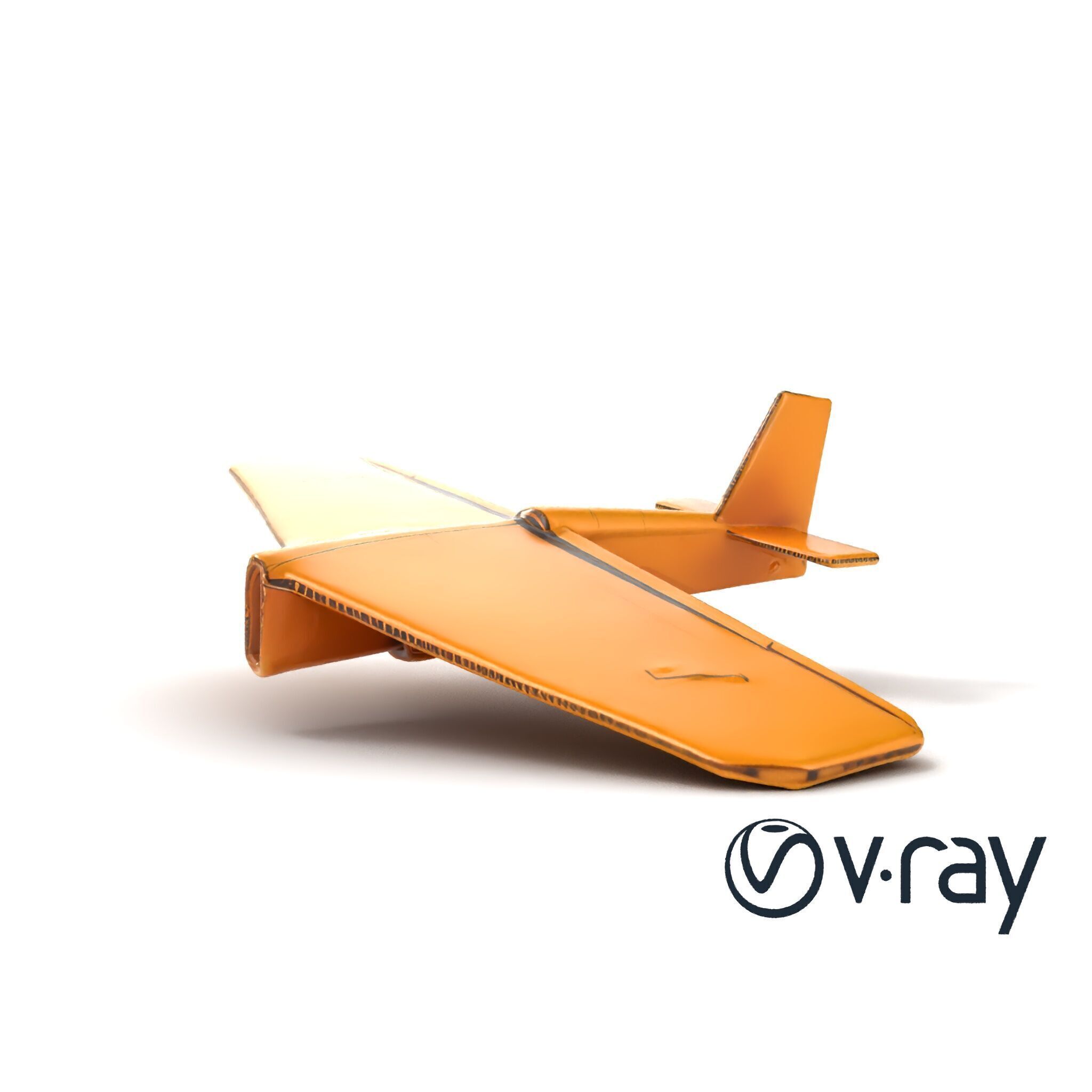 Cardboard Toy Plane Rustic Model Pack Low-poly 3D model_14