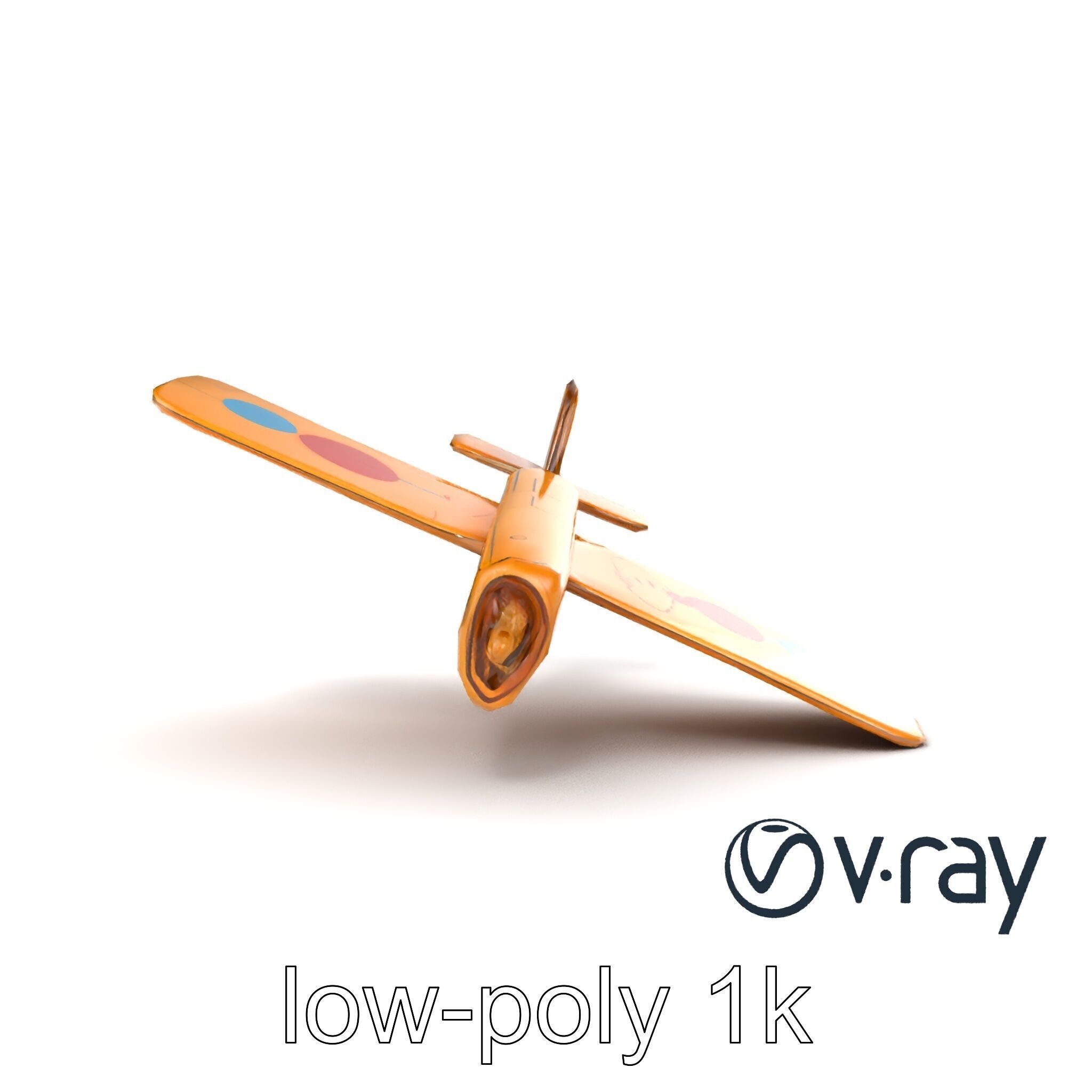 Cardboard Airplane Toy Model Pack Low-poly 3D model_17