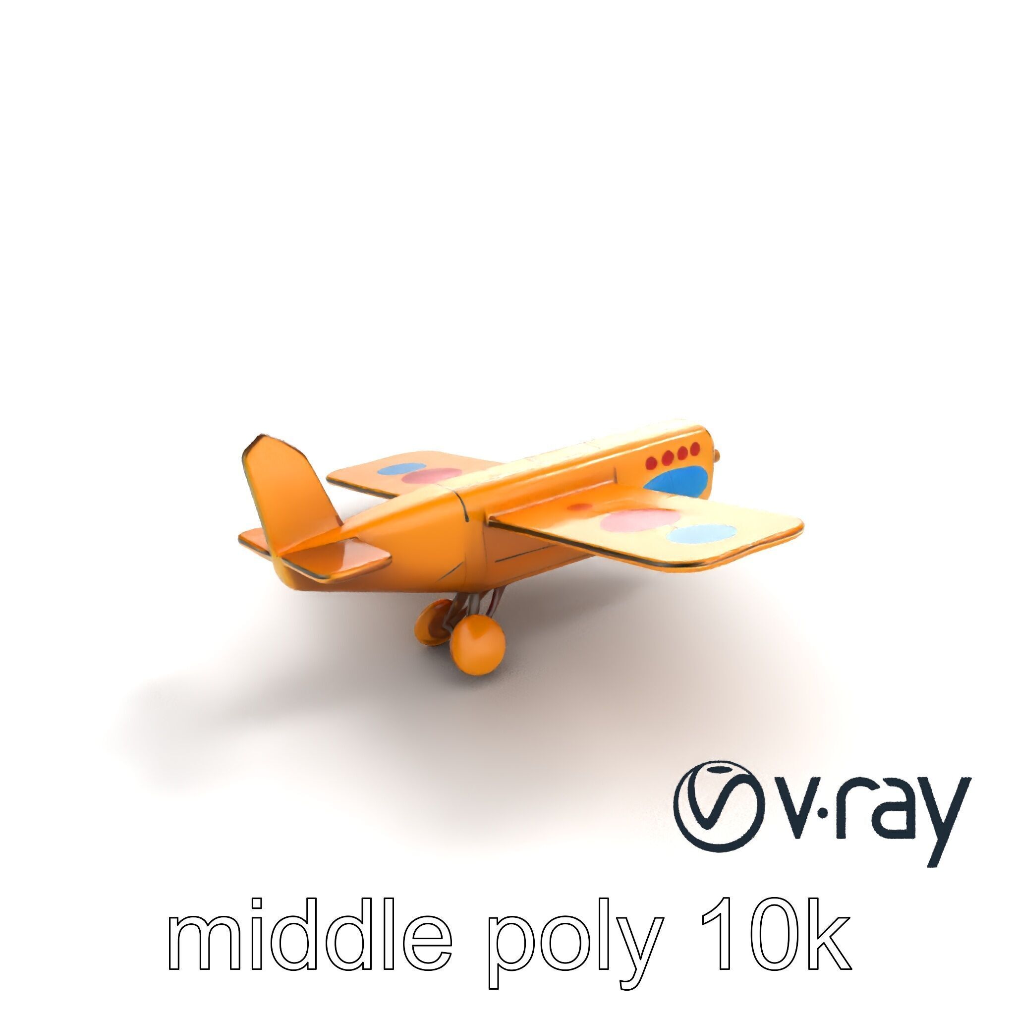 Cardboard Airplane Toy Model Pack Low-poly 3D model_7