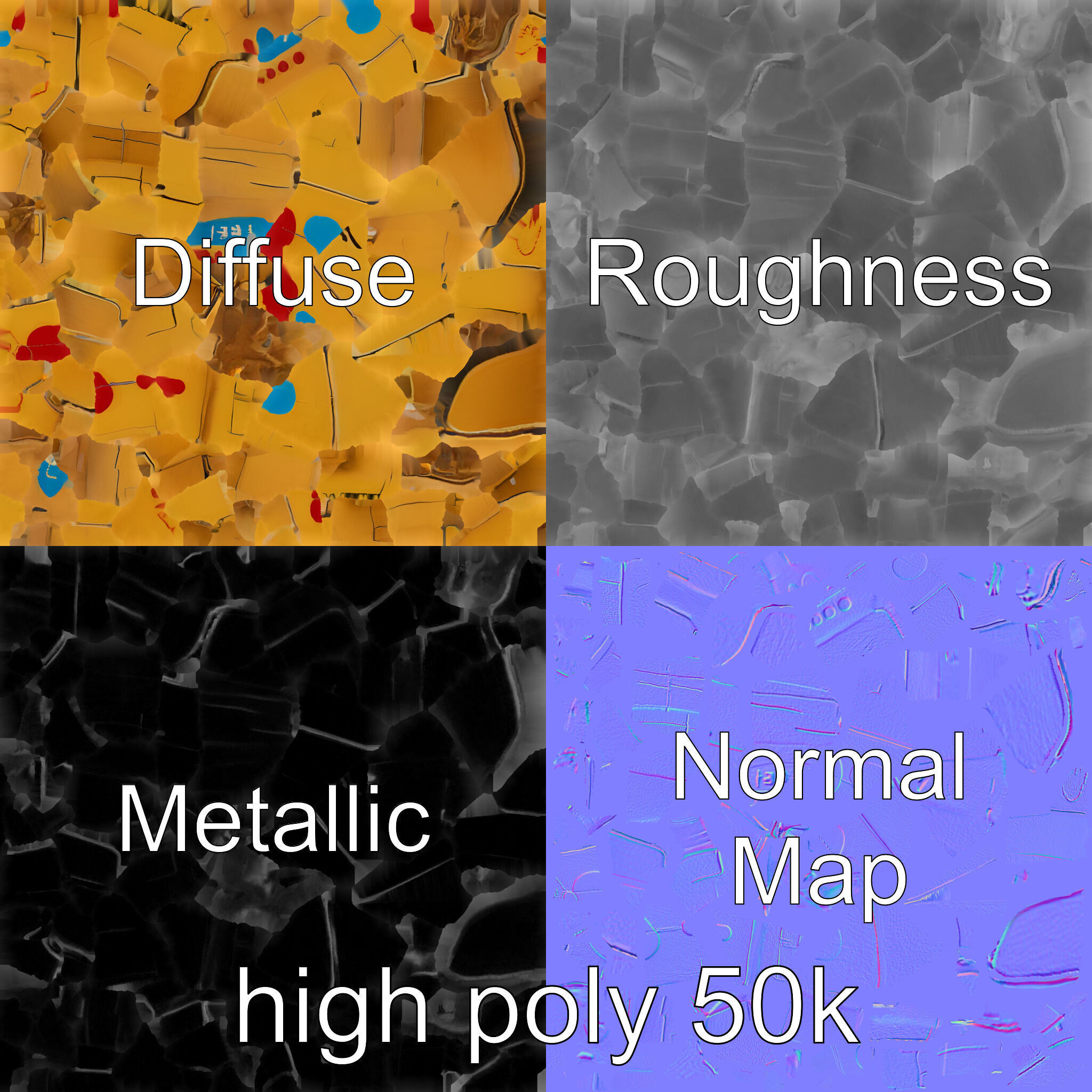 Cardboard Airplane Toy Model Pack Low-poly 3D model_1