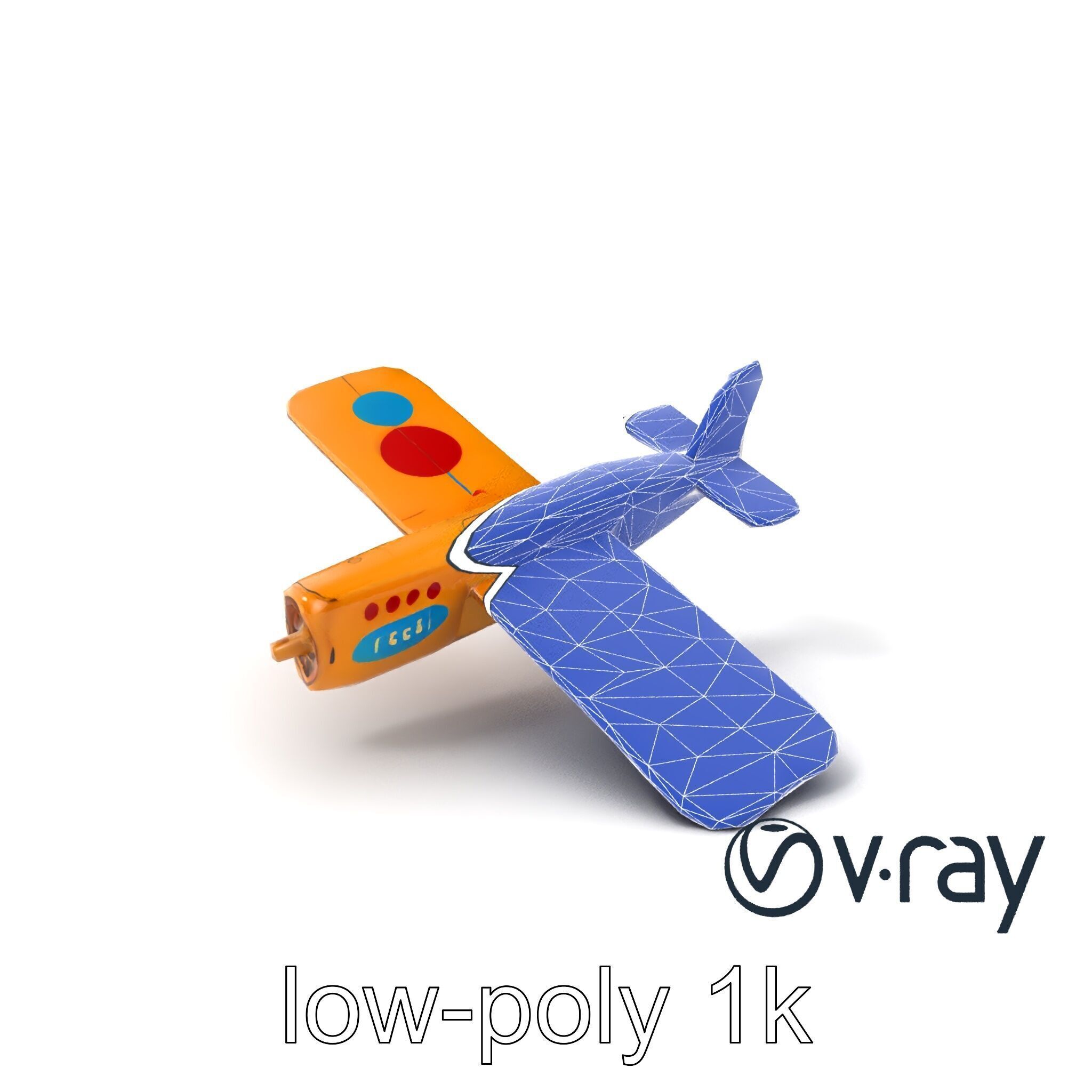 Cardboard Airplane Toy Model Pack Low-poly 3D model_13