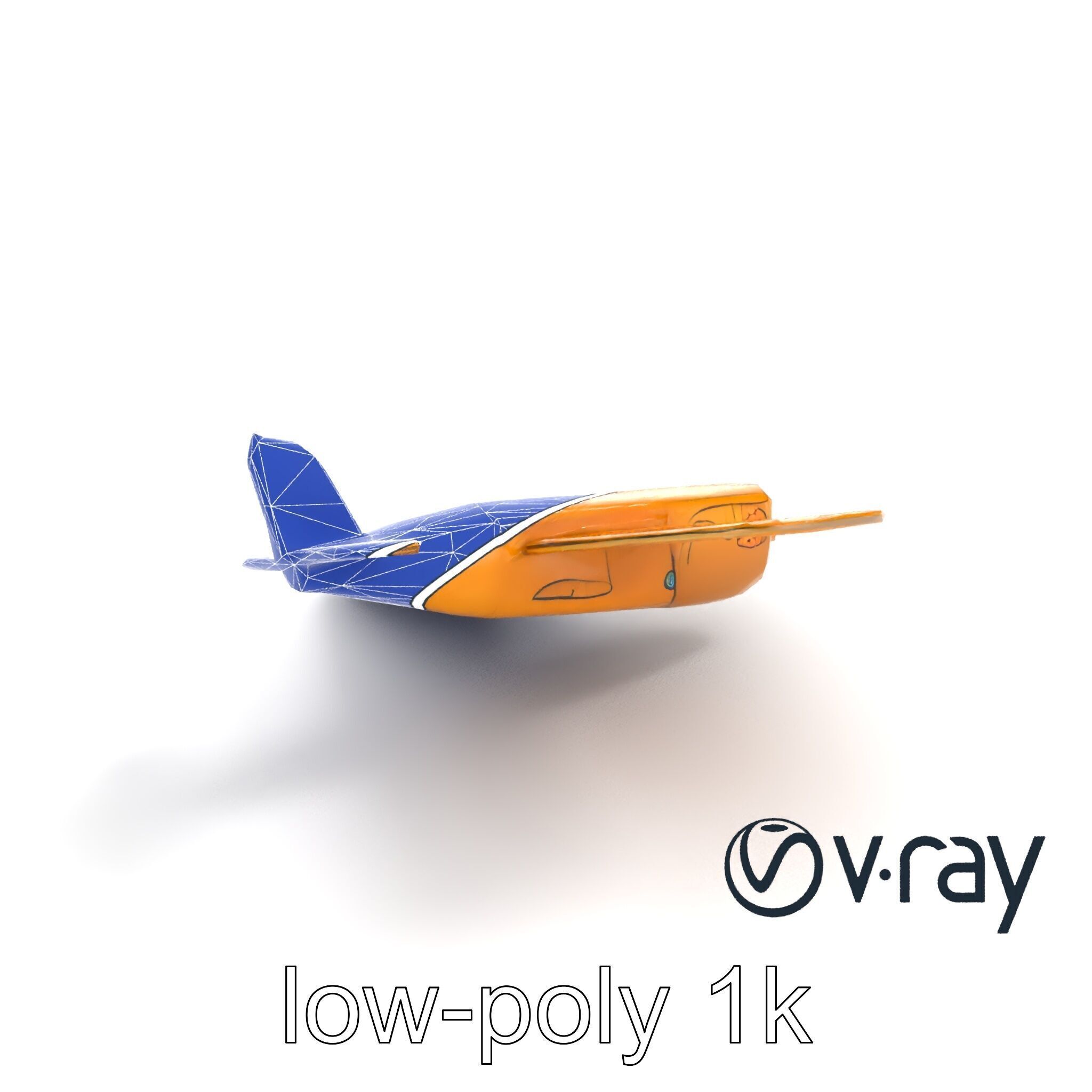 Cardboard Airplane Toy Model Pack Low-poly 3D model_19