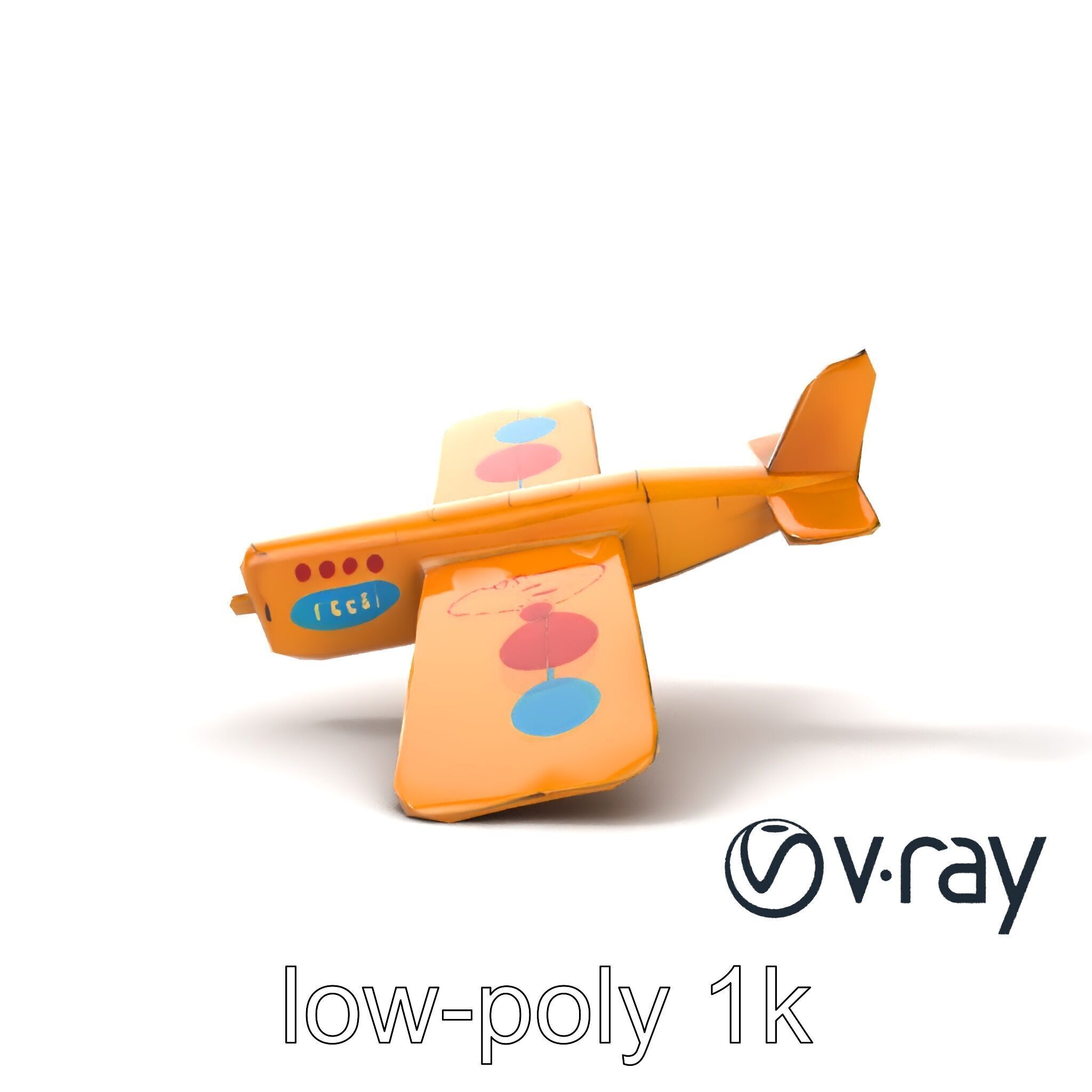 Cardboard Airplane Toy Model Pack Low-poly 3D model_15