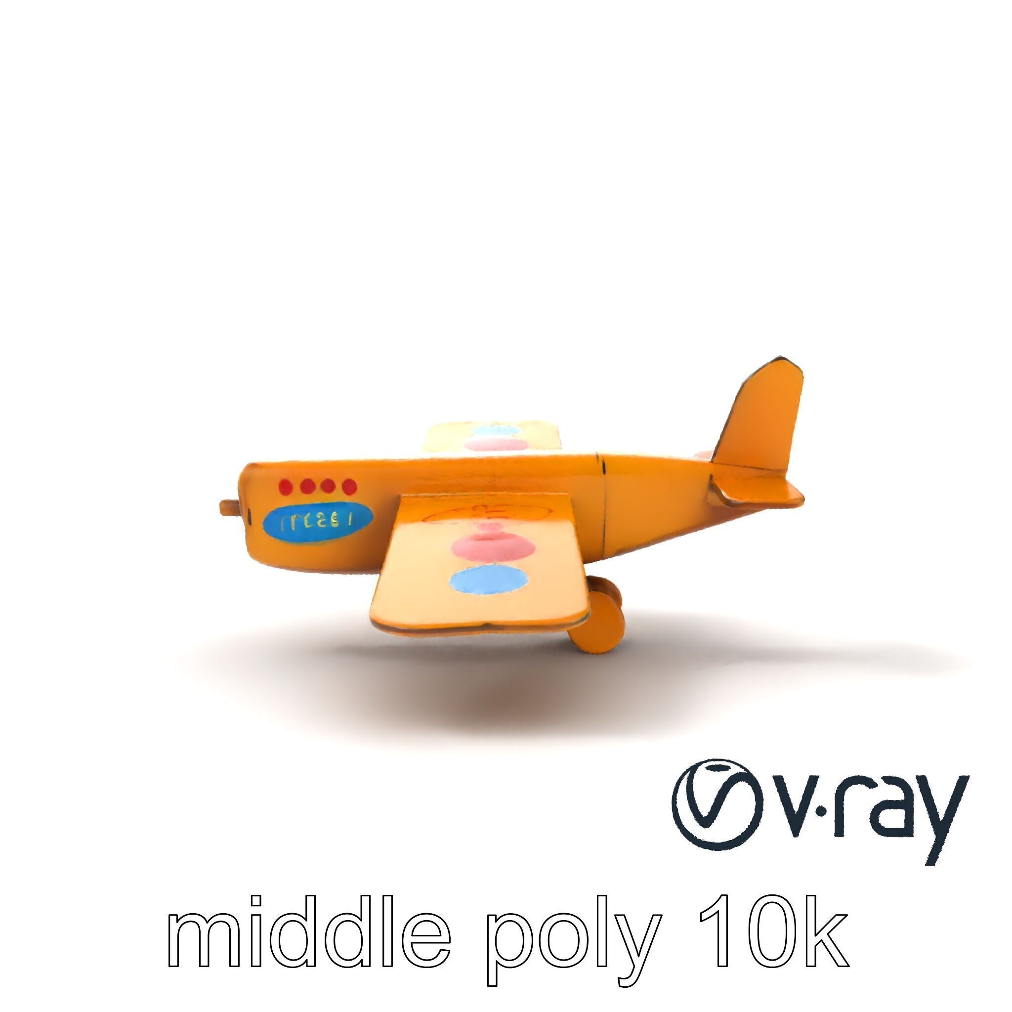 Cardboard Airplane Toy Model Pack Low-poly 3D model_18