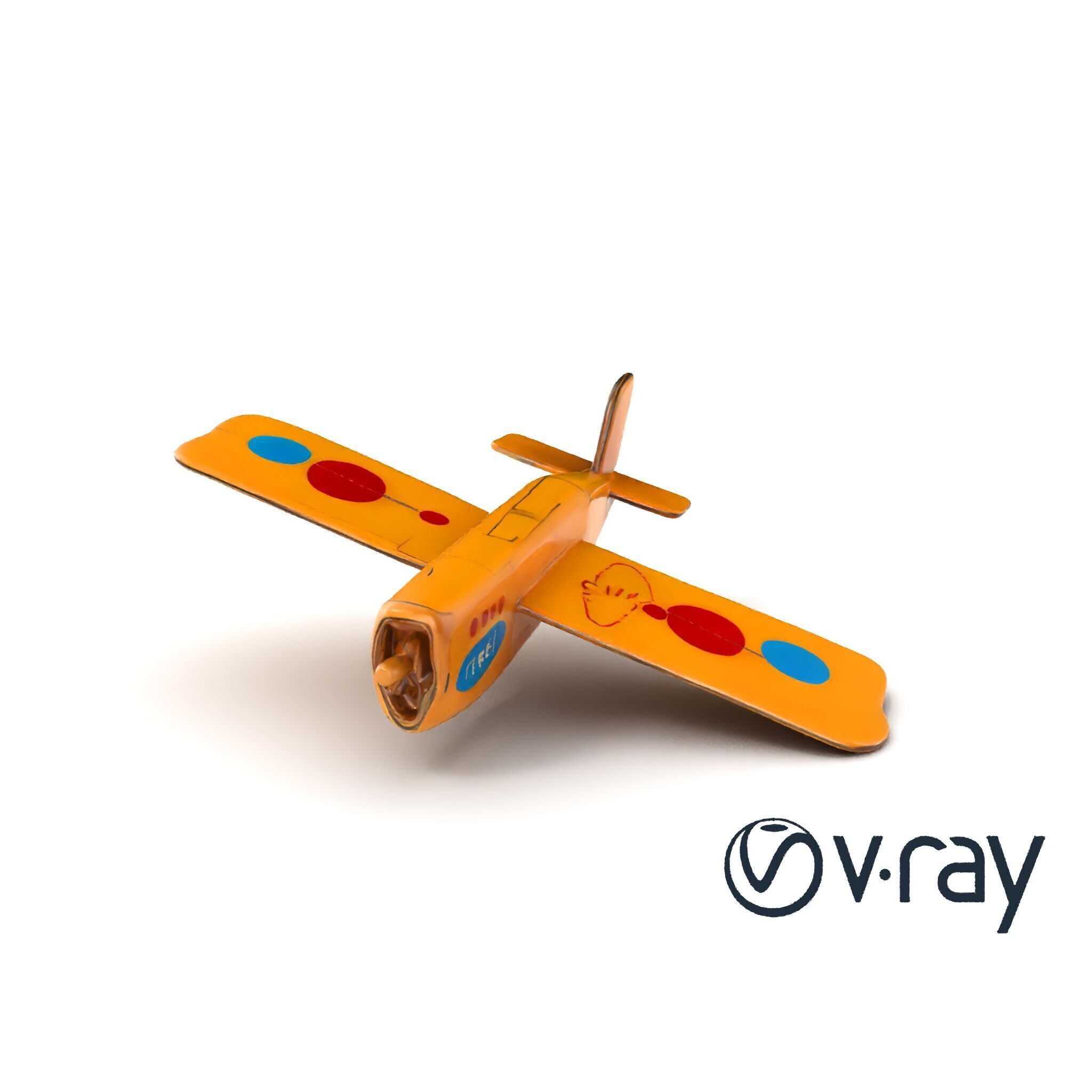 Cardboard Airplane Toy Model Pack Low-poly 3D model_6