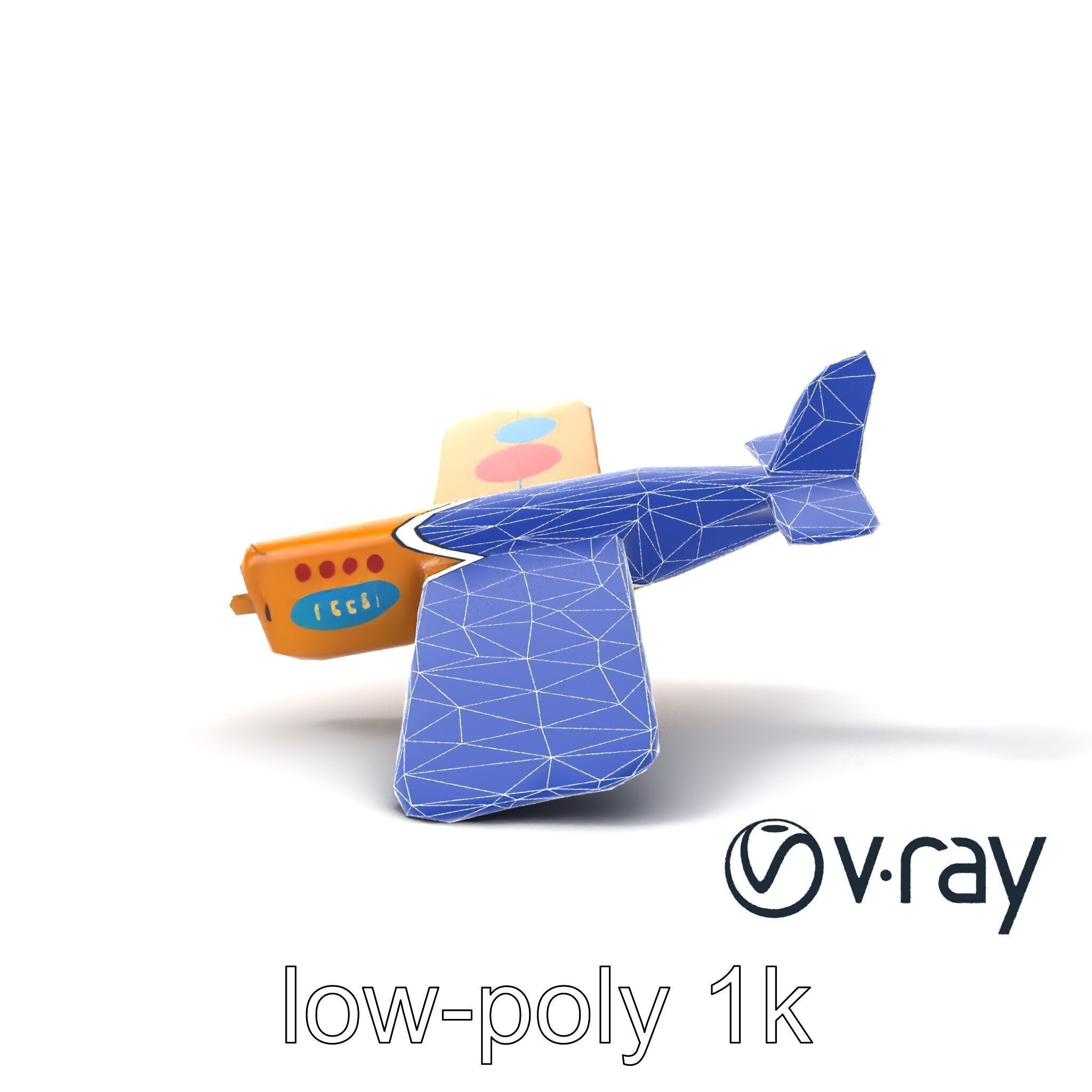 Cardboard Airplane Toy Model Pack Low-poly 3D model_11