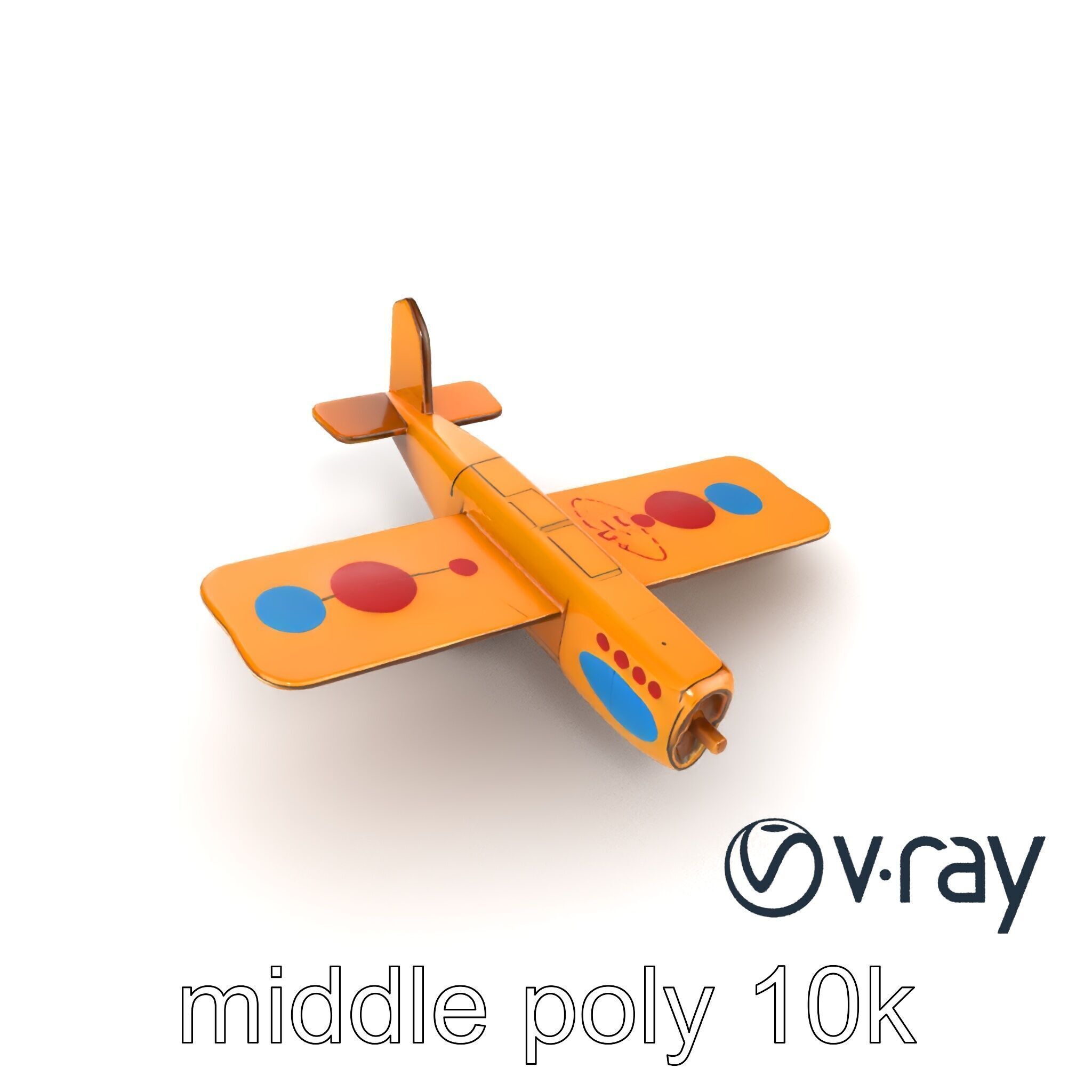 Cardboard Airplane Toy Model Pack Low-poly 3D model_10