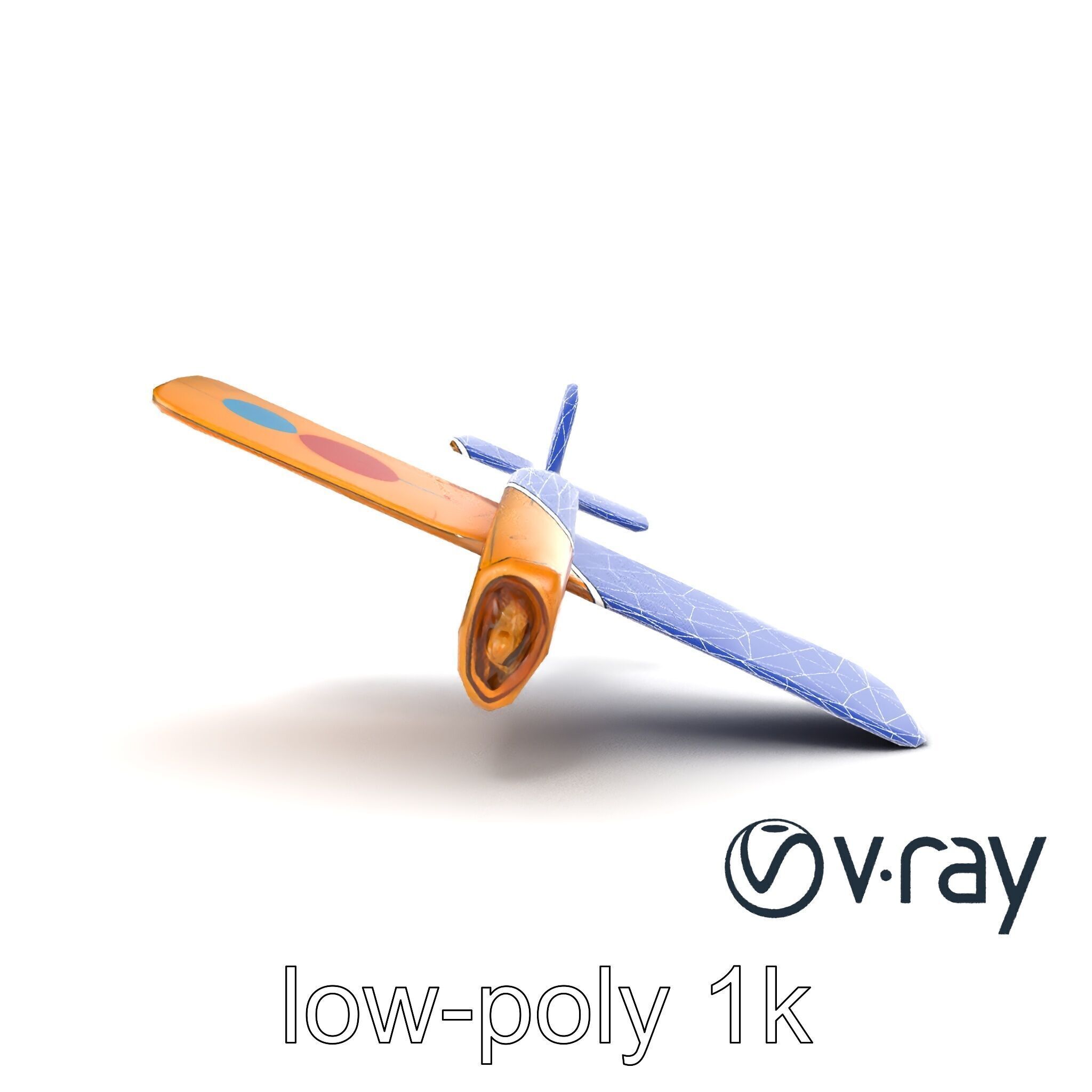 Cardboard Airplane Toy Model Pack Low-poly 3D model_27