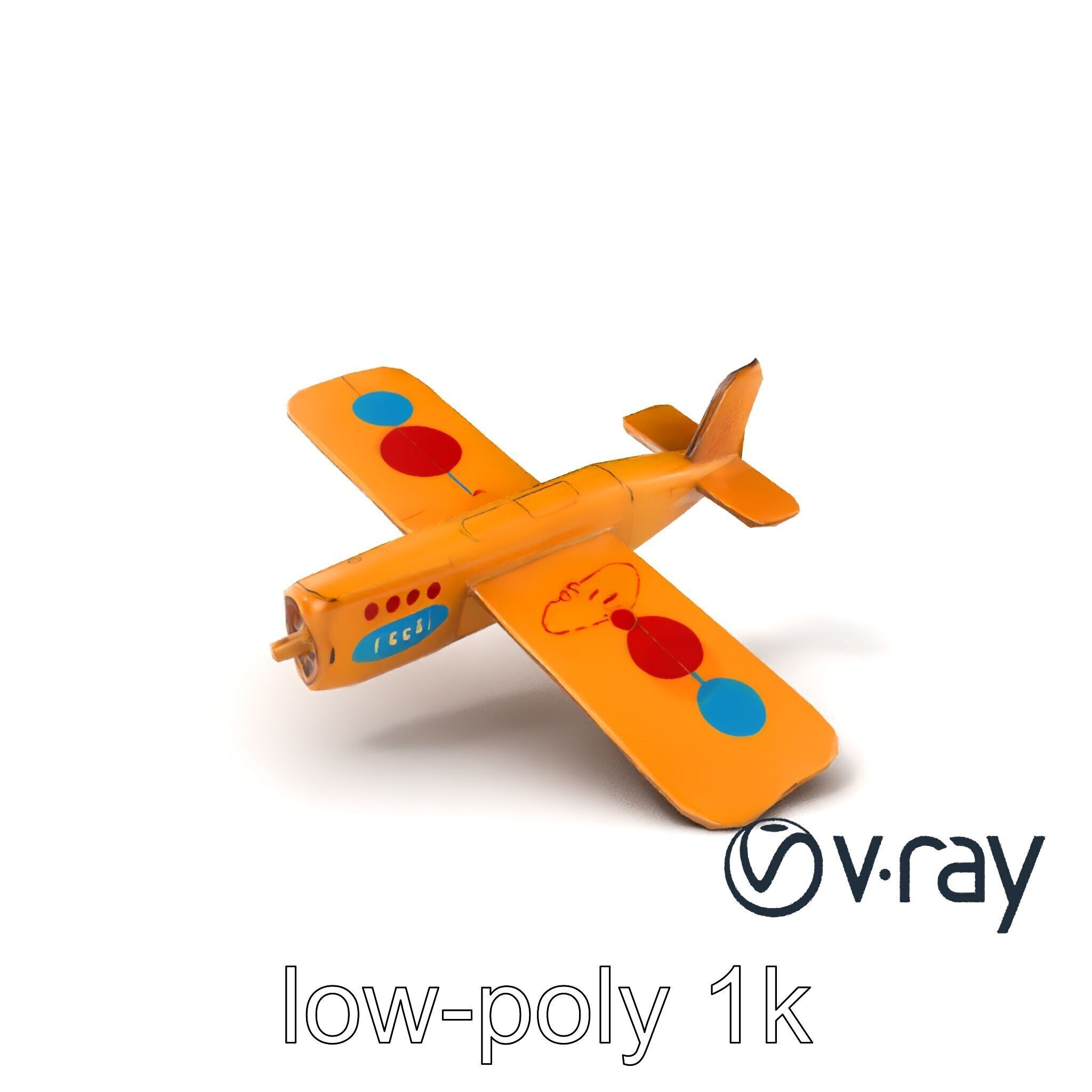 Cardboard Airplane Toy Model Pack Low-poly 3D model_2