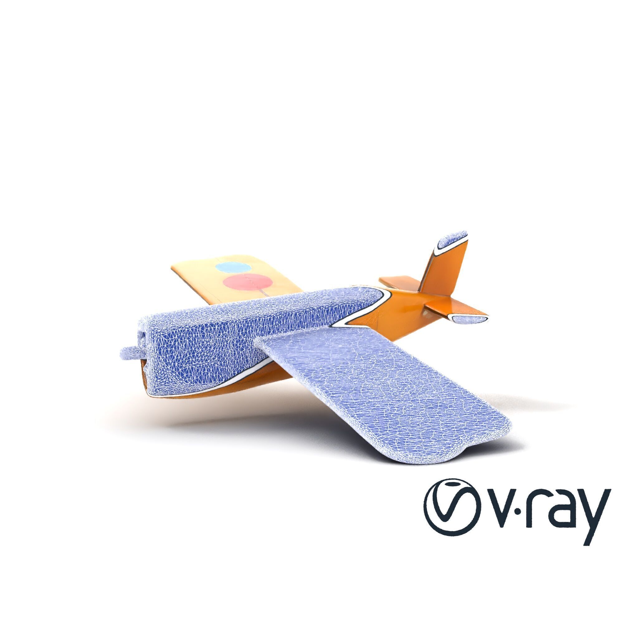 Cardboard Airplane Toy Model Pack Low-poly 3D model_31