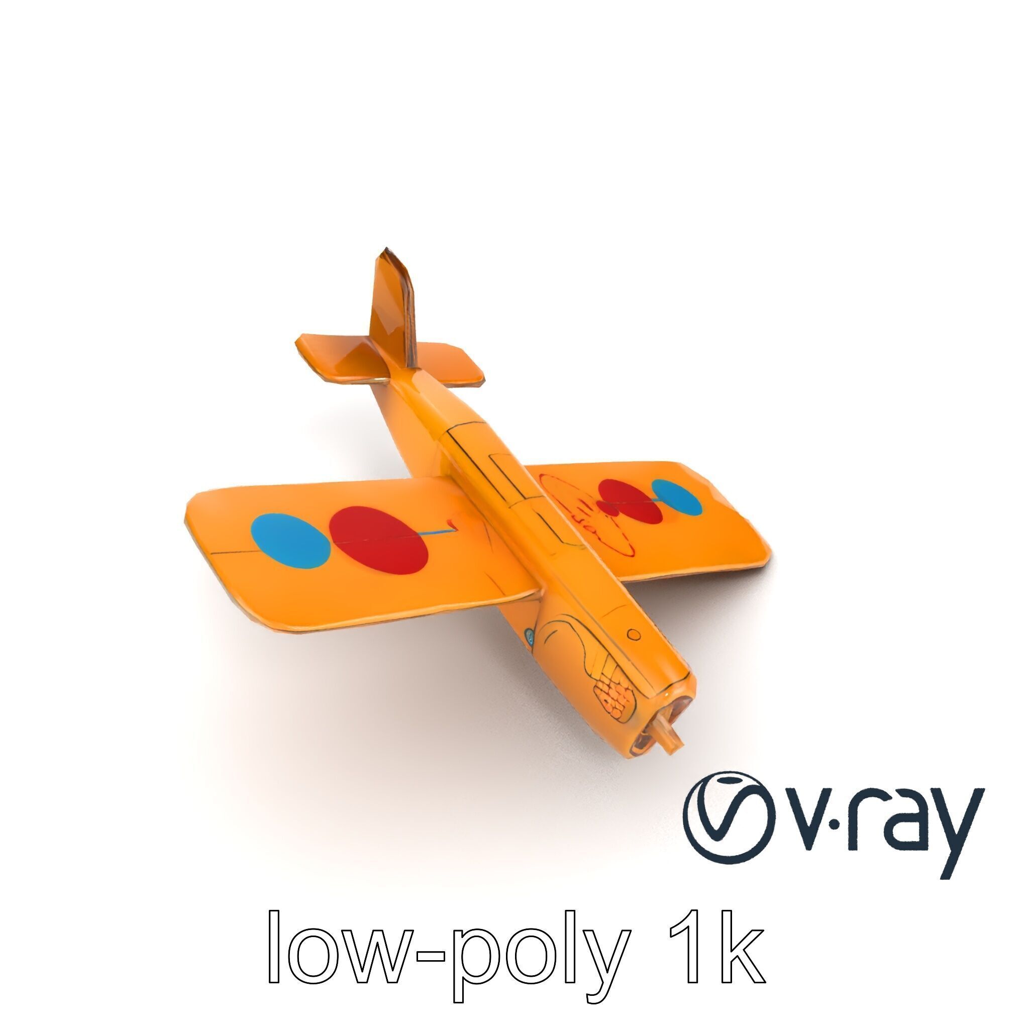 Cardboard Airplane Toy Model Pack Low-poly 3D model_8