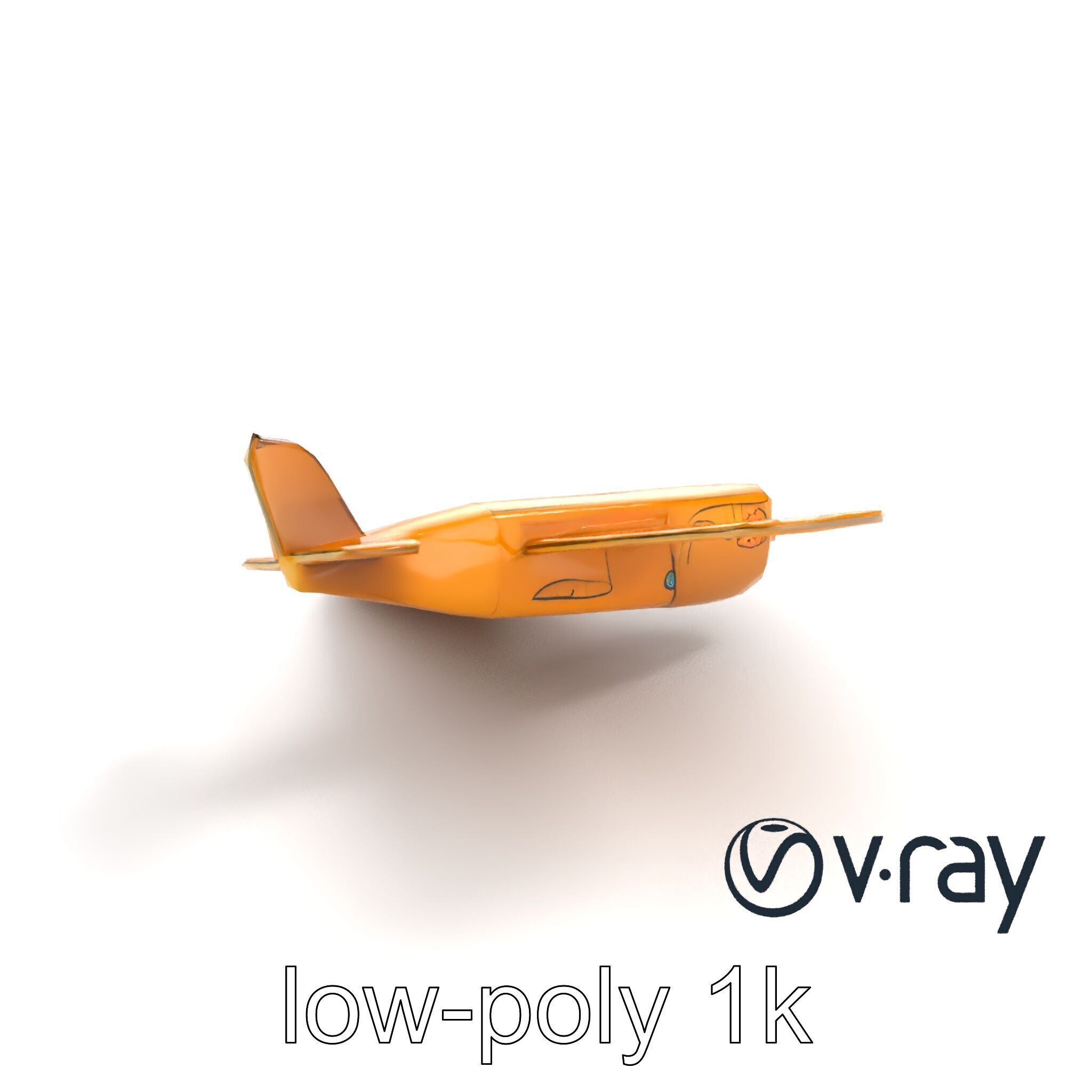 Cardboard Airplane Toy Model Pack Low-poly 3D model_5