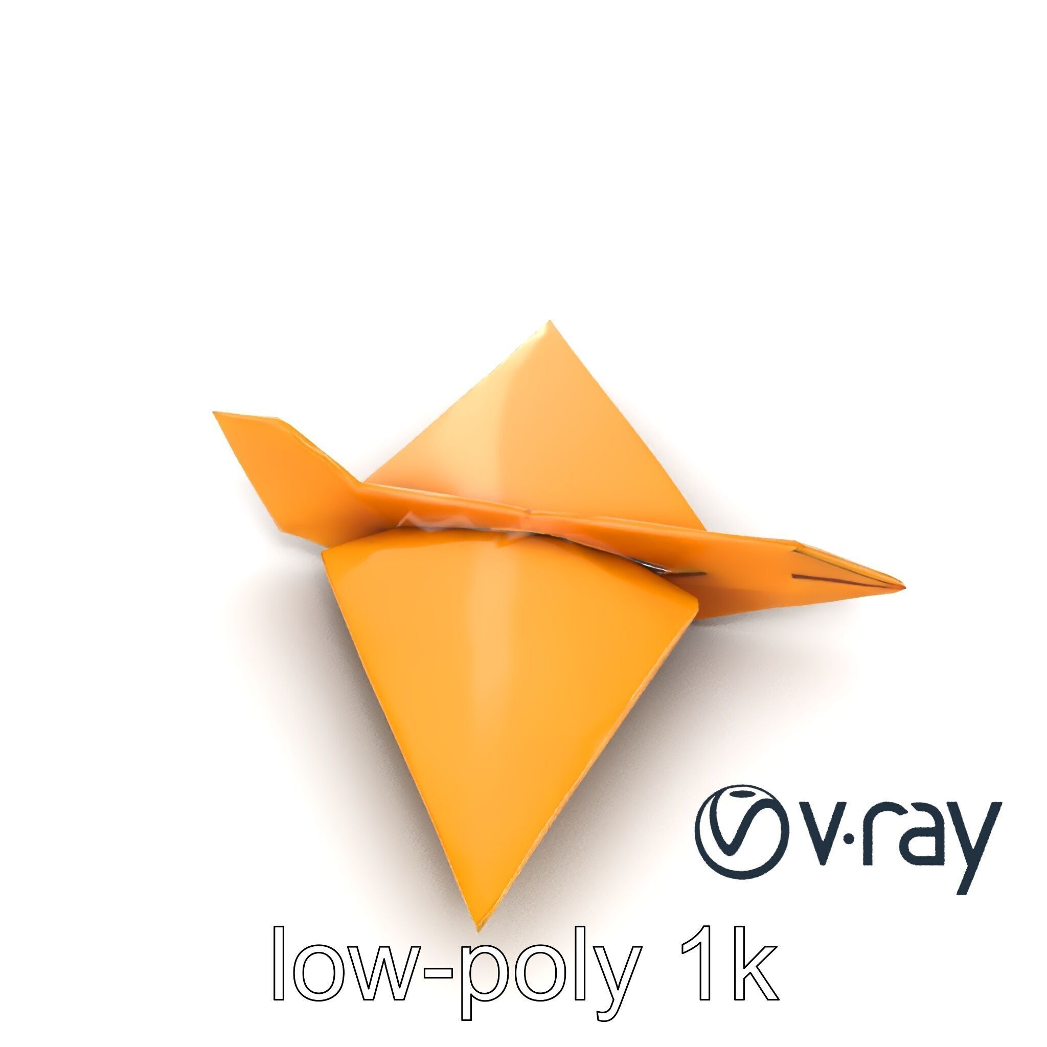 Origami Airplane Sculpture model pack Low-poly 3D model_8