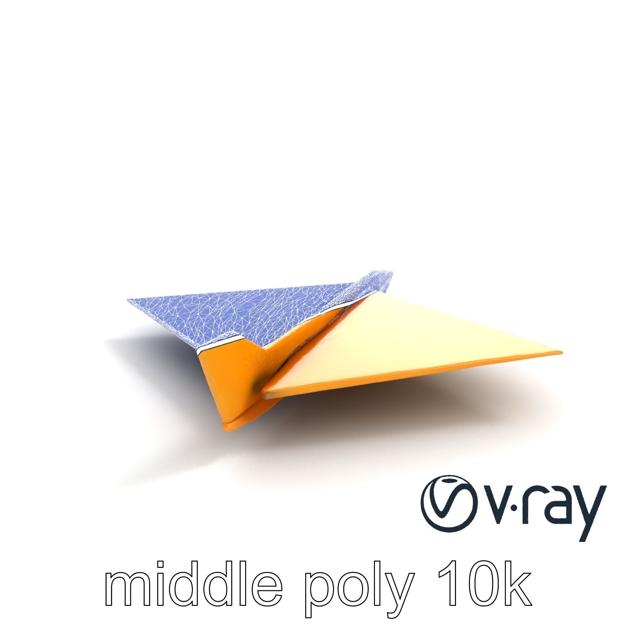 Origami Airplane Sculpture model pack Low-poly 3D model_10