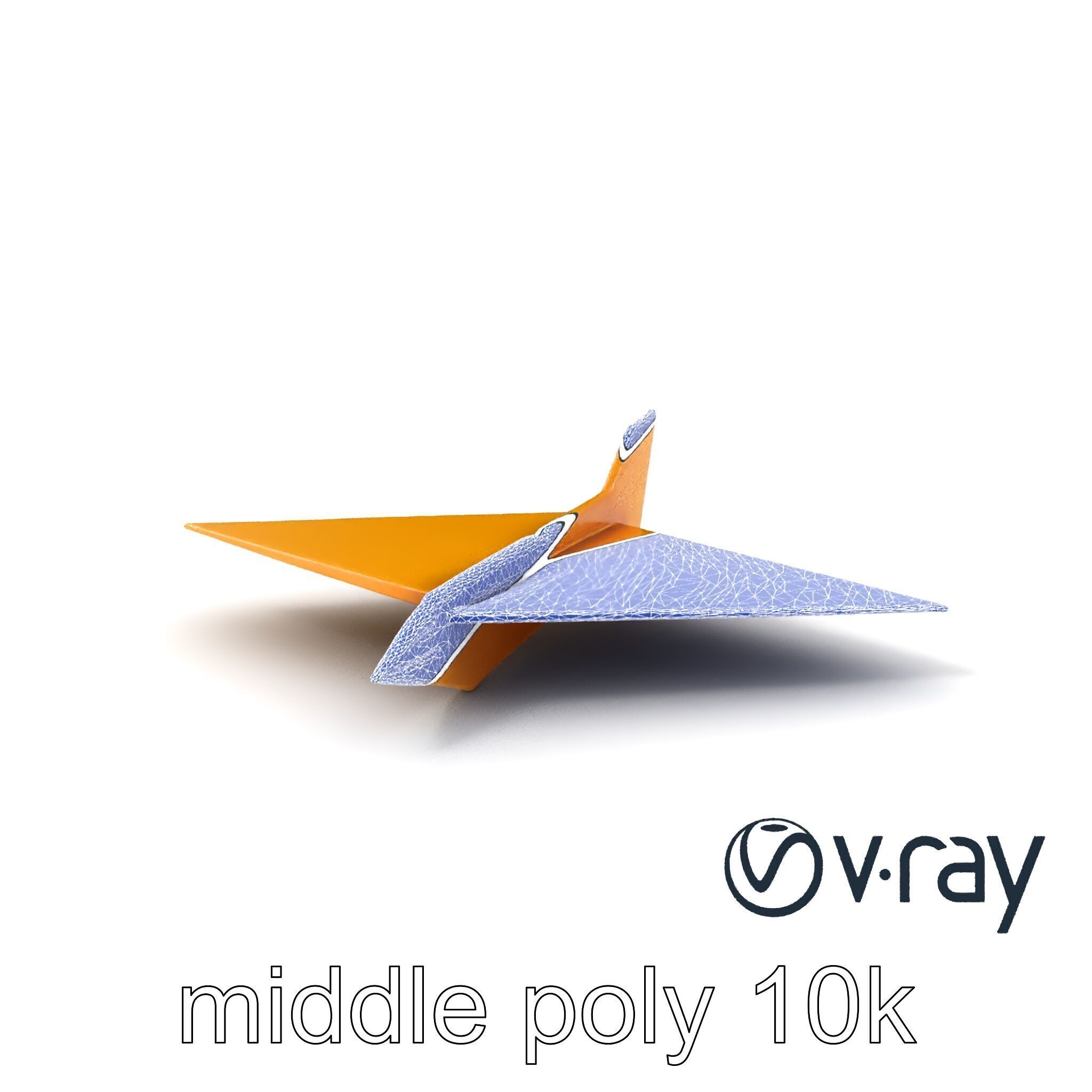 Origami Airplane Sculpture model pack Low-poly 3D model_7