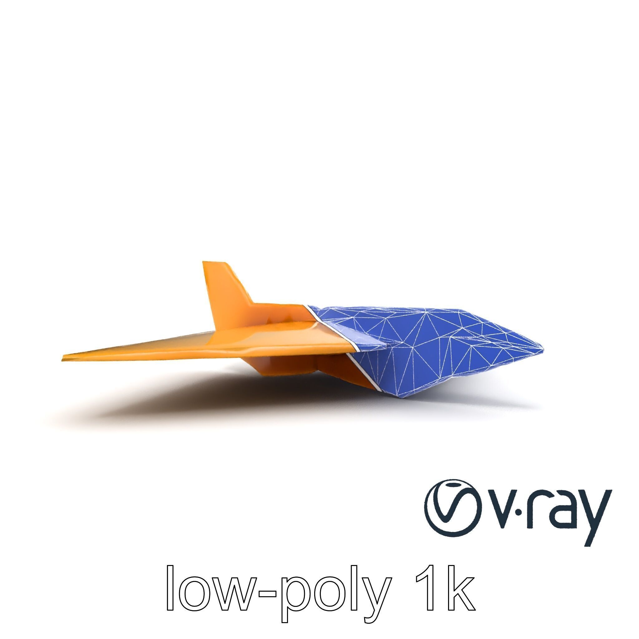 Origami Airplane Sculpture model pack Low-poly 3D model_24