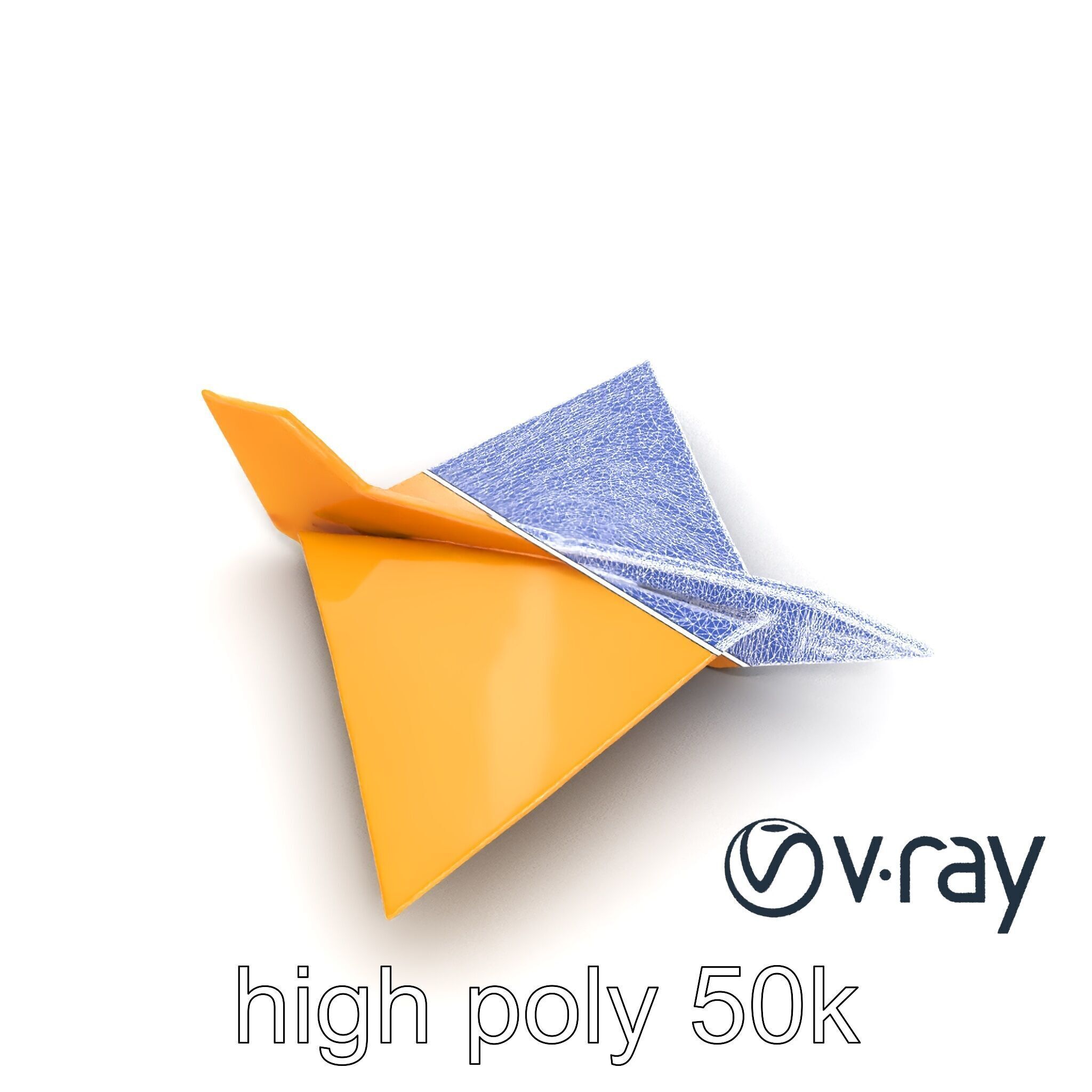 Origami Airplane Sculpture model pack Low-poly 3D model_27
