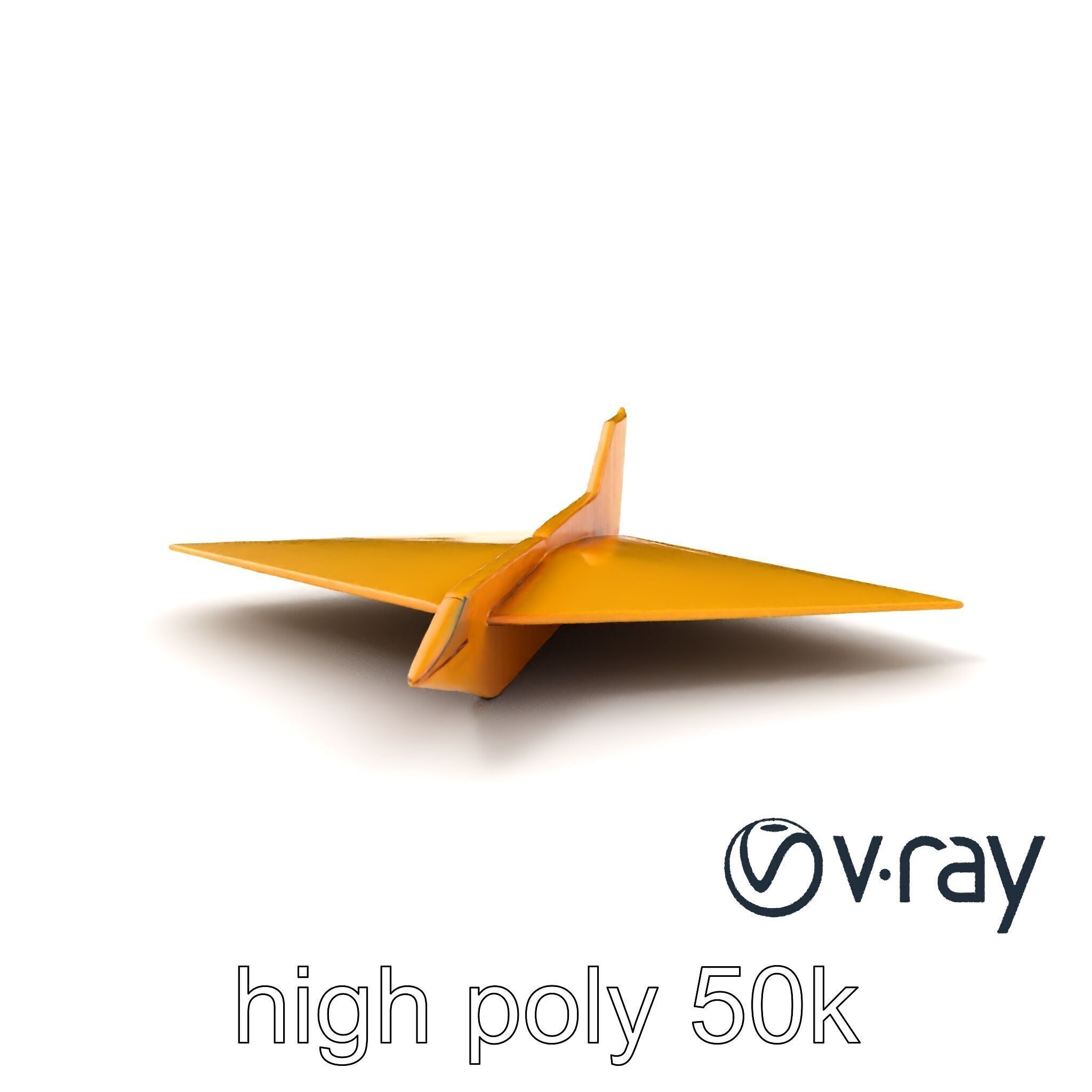 Origami Airplane Sculpture model pack Low-poly 3D model_6