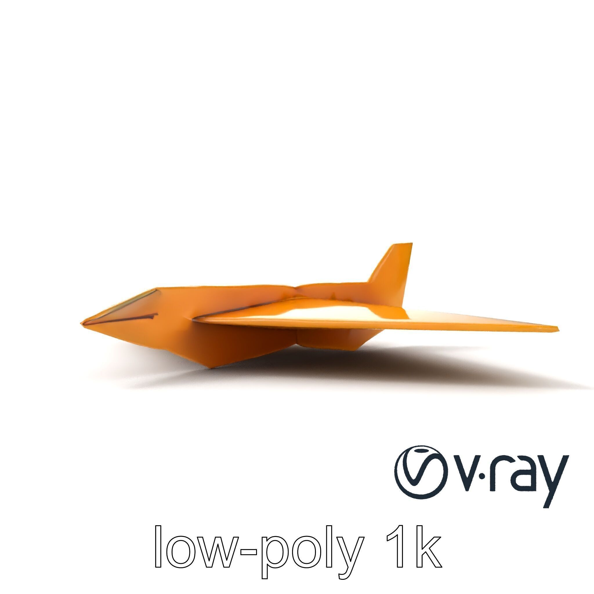 Origami Airplane Sculpture model pack Low-poly 3D model_11