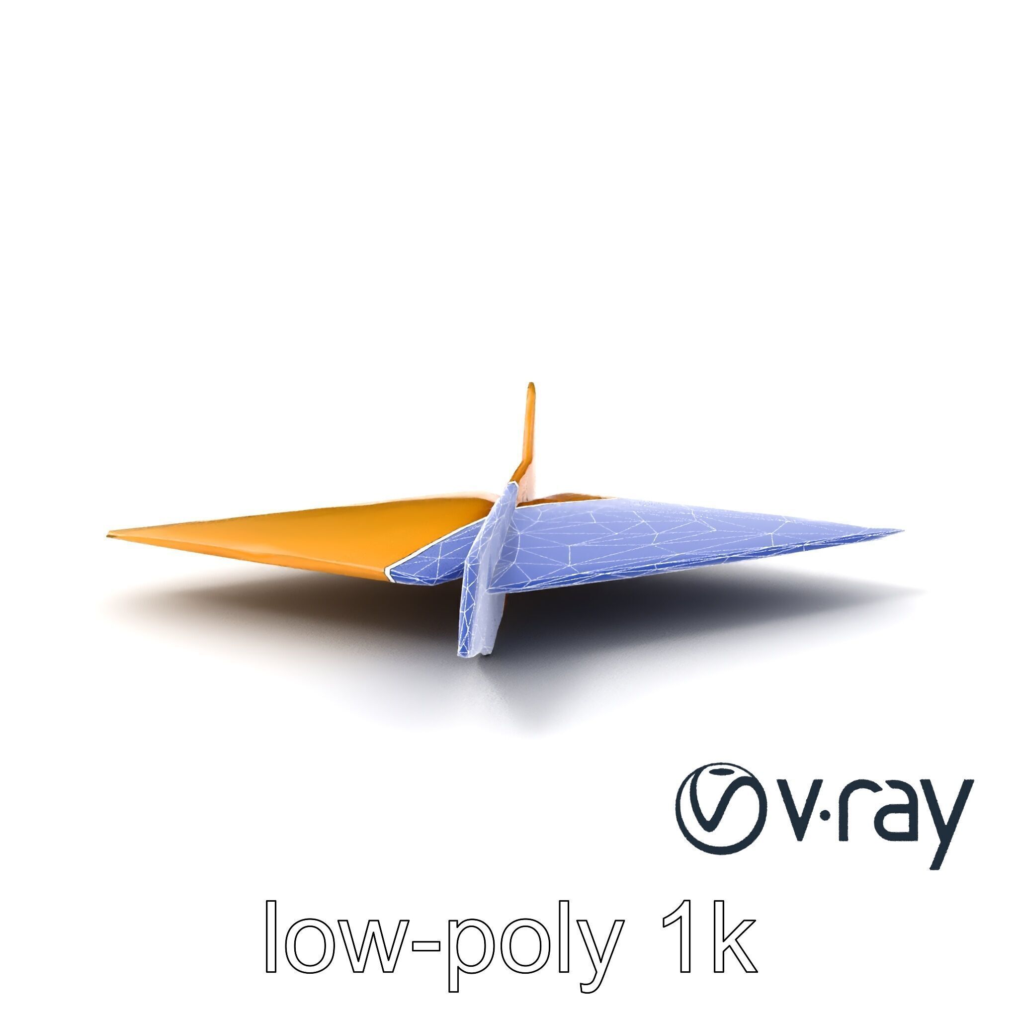 Origami Airplane Sculpture model pack Low-poly 3D model_12