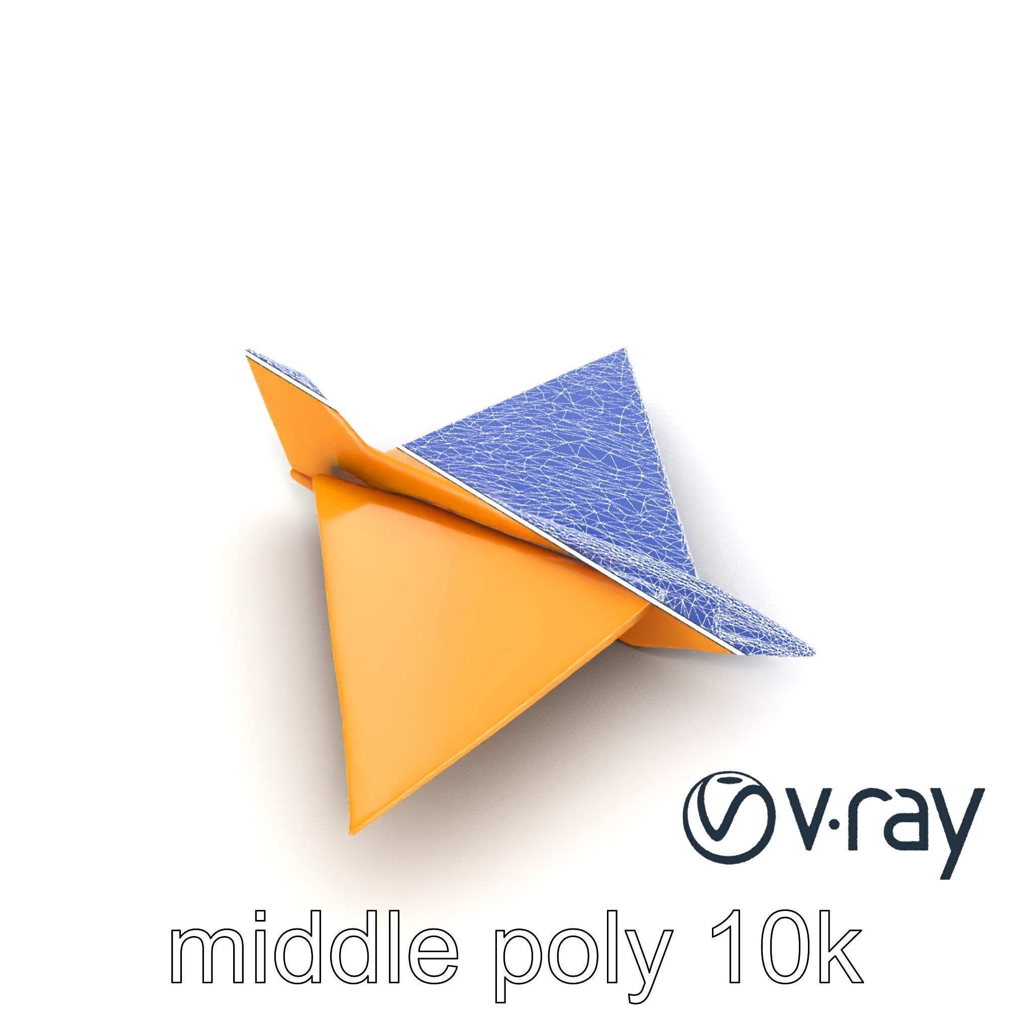 Origami Airplane Sculpture model pack Low-poly 3D model_31