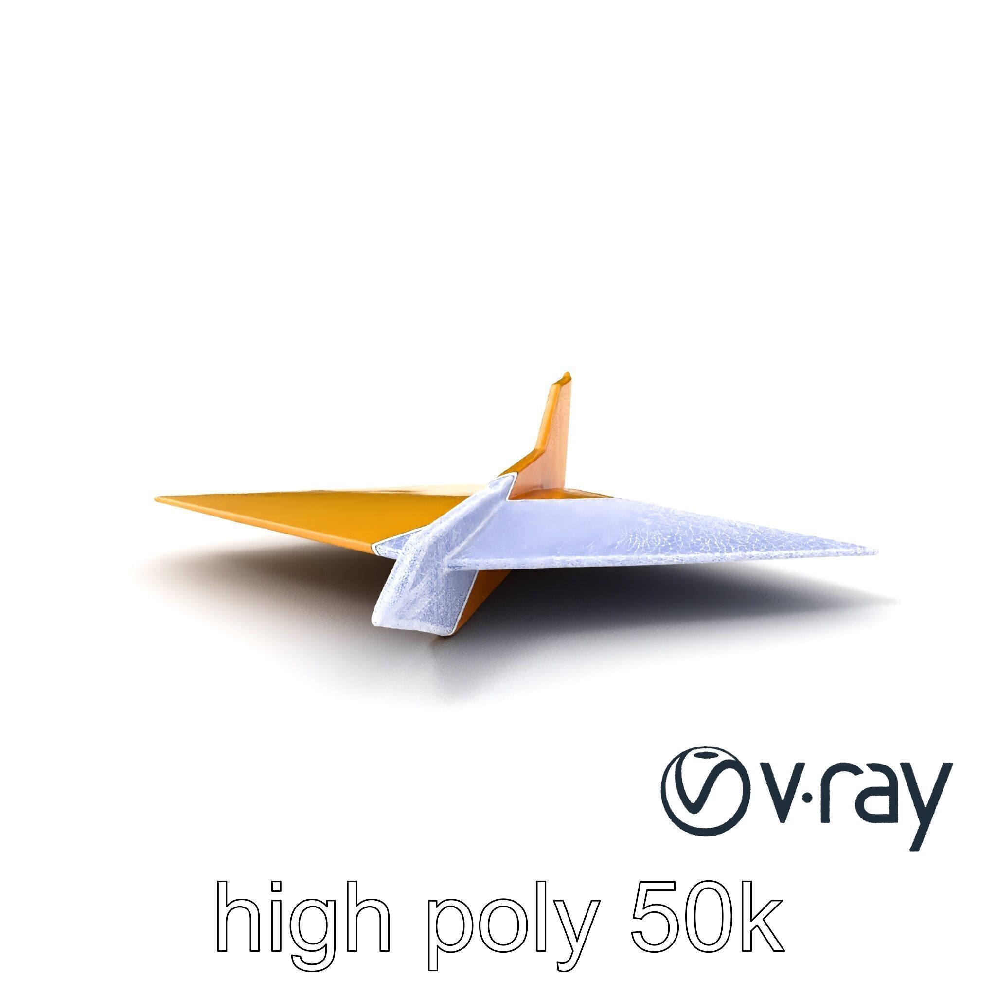 Origami Airplane Sculpture model pack Low-poly 3D model_9