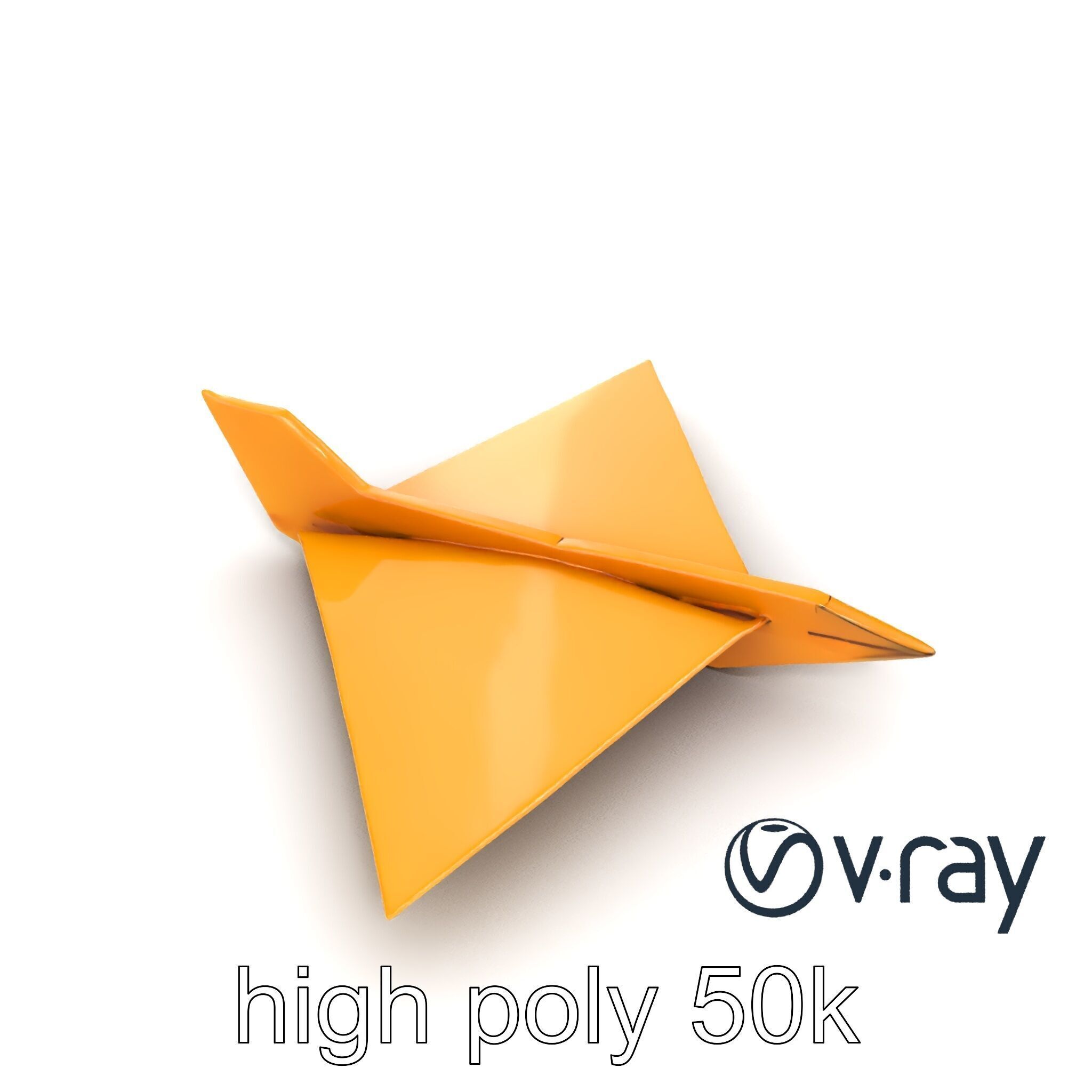 Origami Airplane Sculpture model pack Low-poly 3D model_13