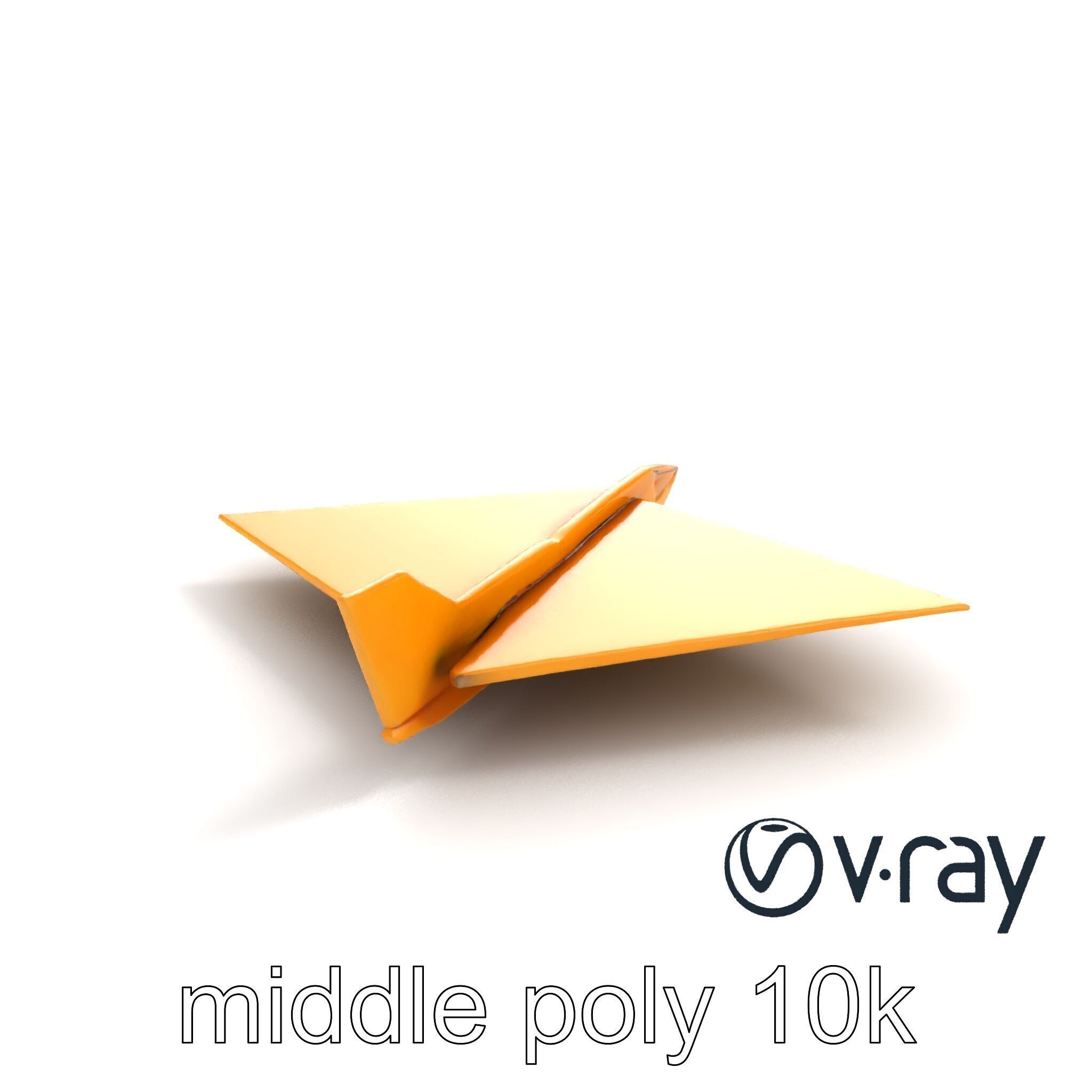 Origami Airplane Sculpture model pack Low-poly 3D model_4
