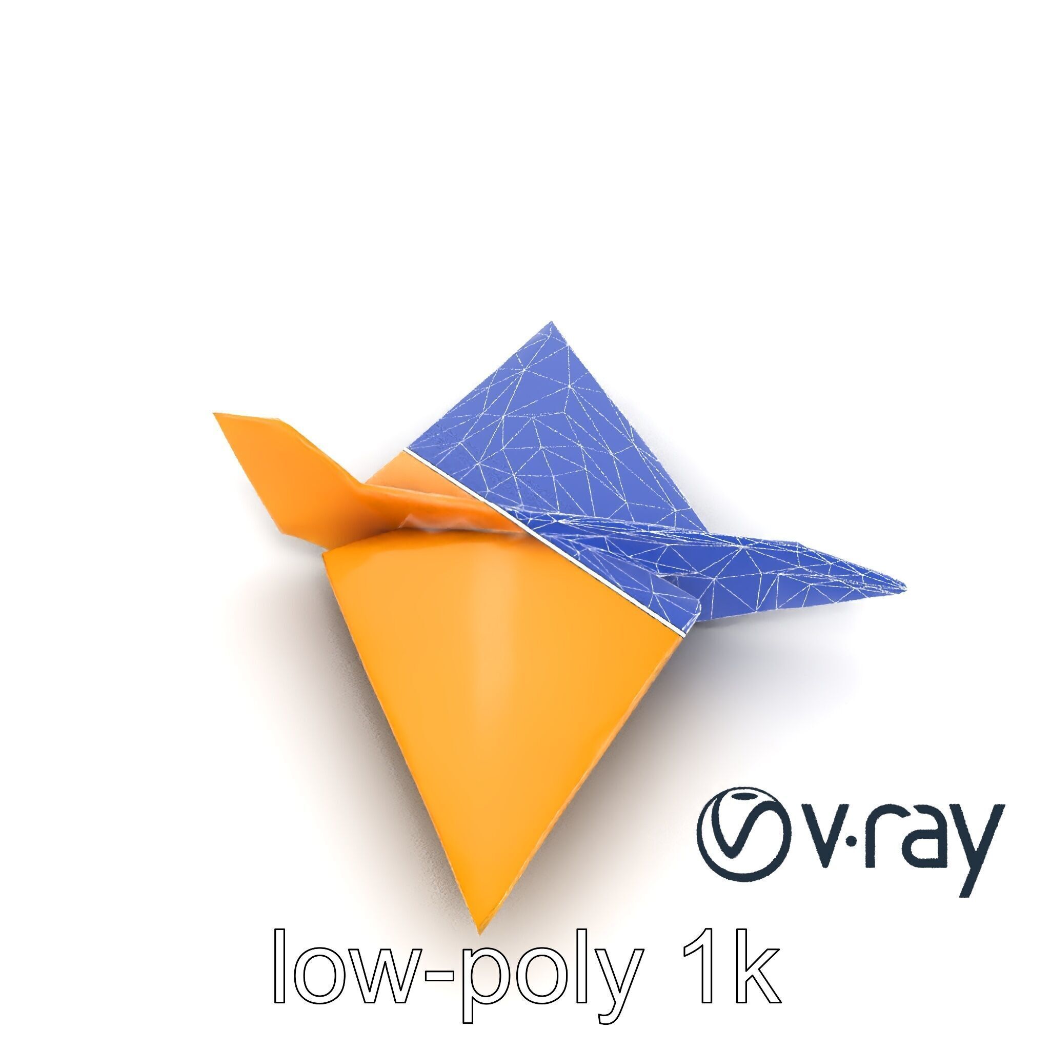 Origami Airplane Sculpture model pack Low-poly 3D model_30